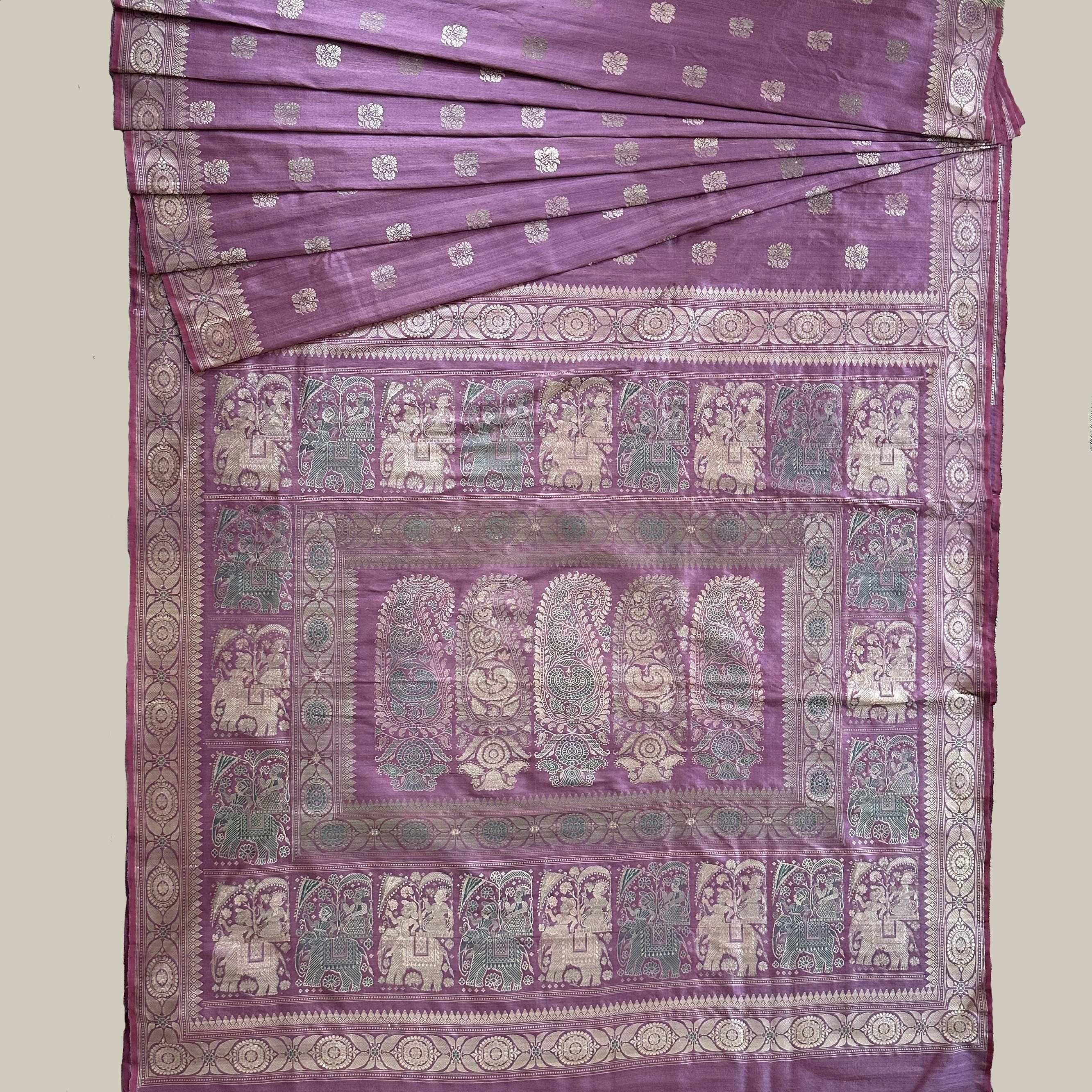 Silk and Tussar Natural Dyed Baluchari