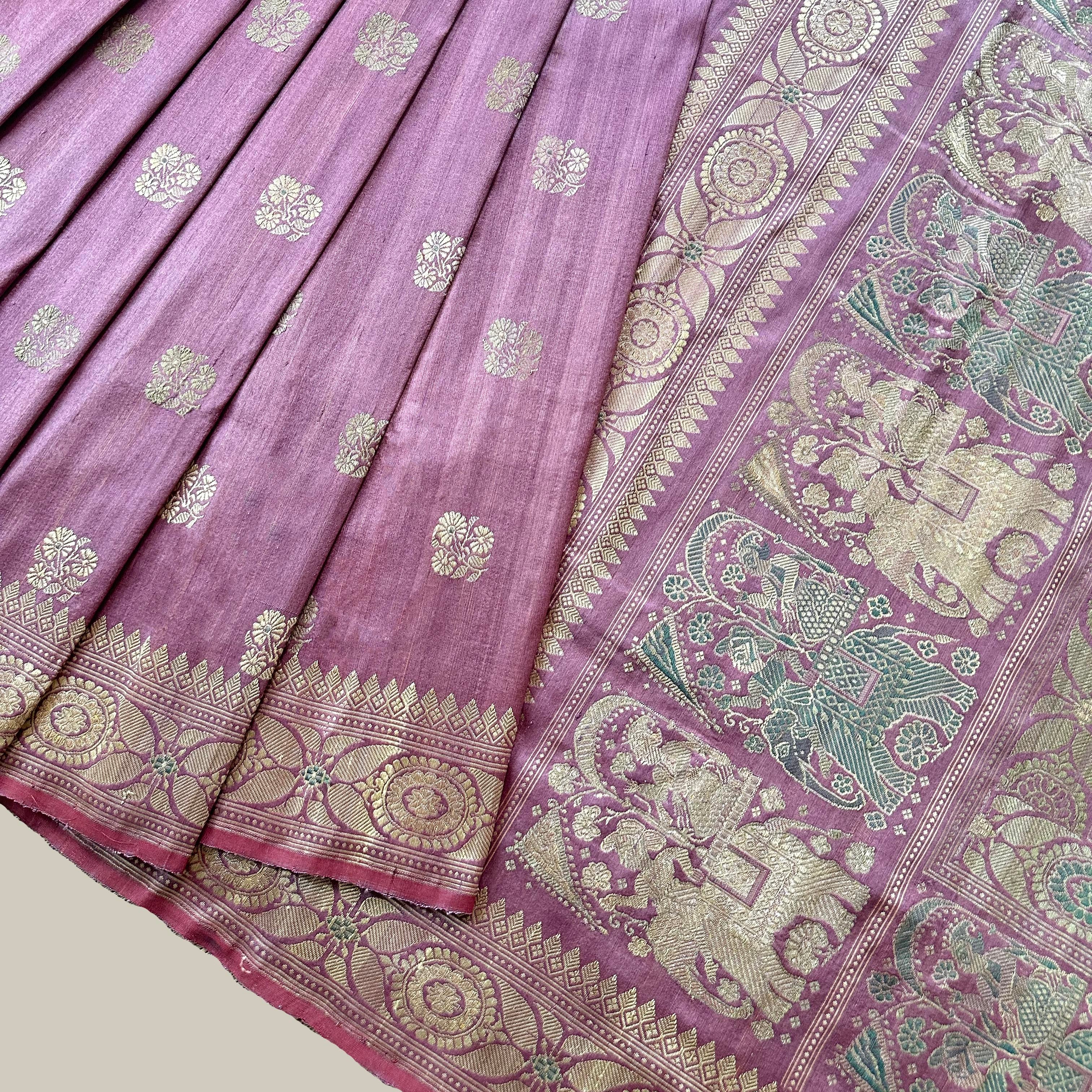 Silk and Tussar Natural Dyed Baluchari