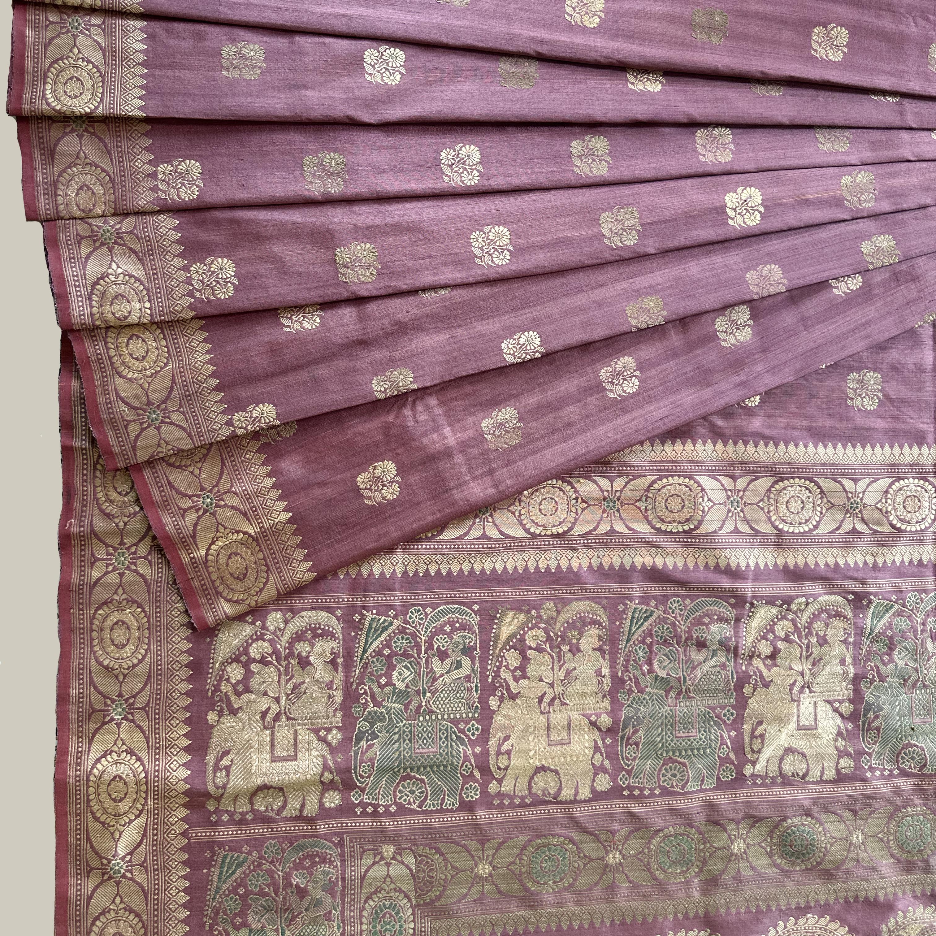 Silk and Tussar Natural Dyed Baluchari