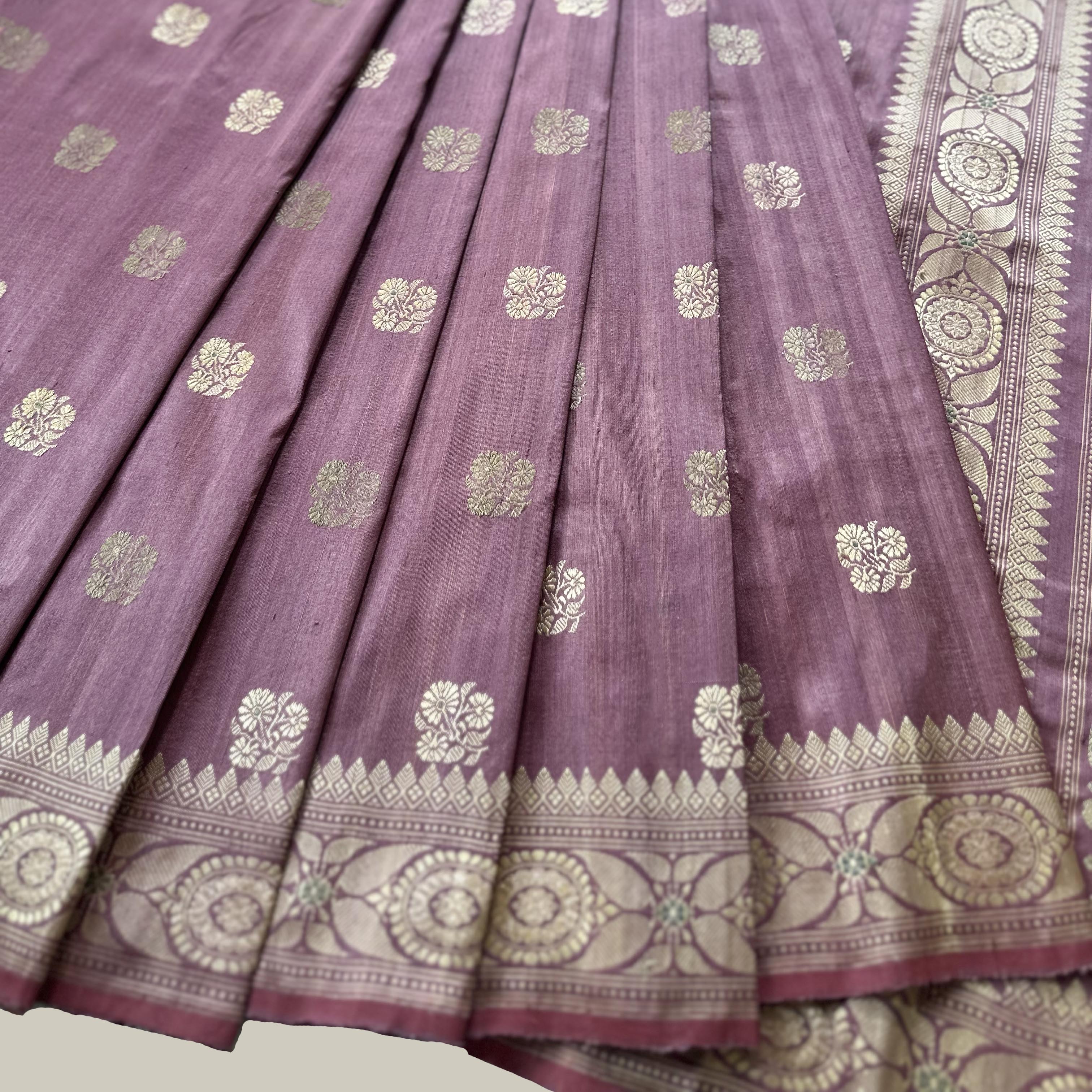Silk and Tussar Natural Dyed Baluchari