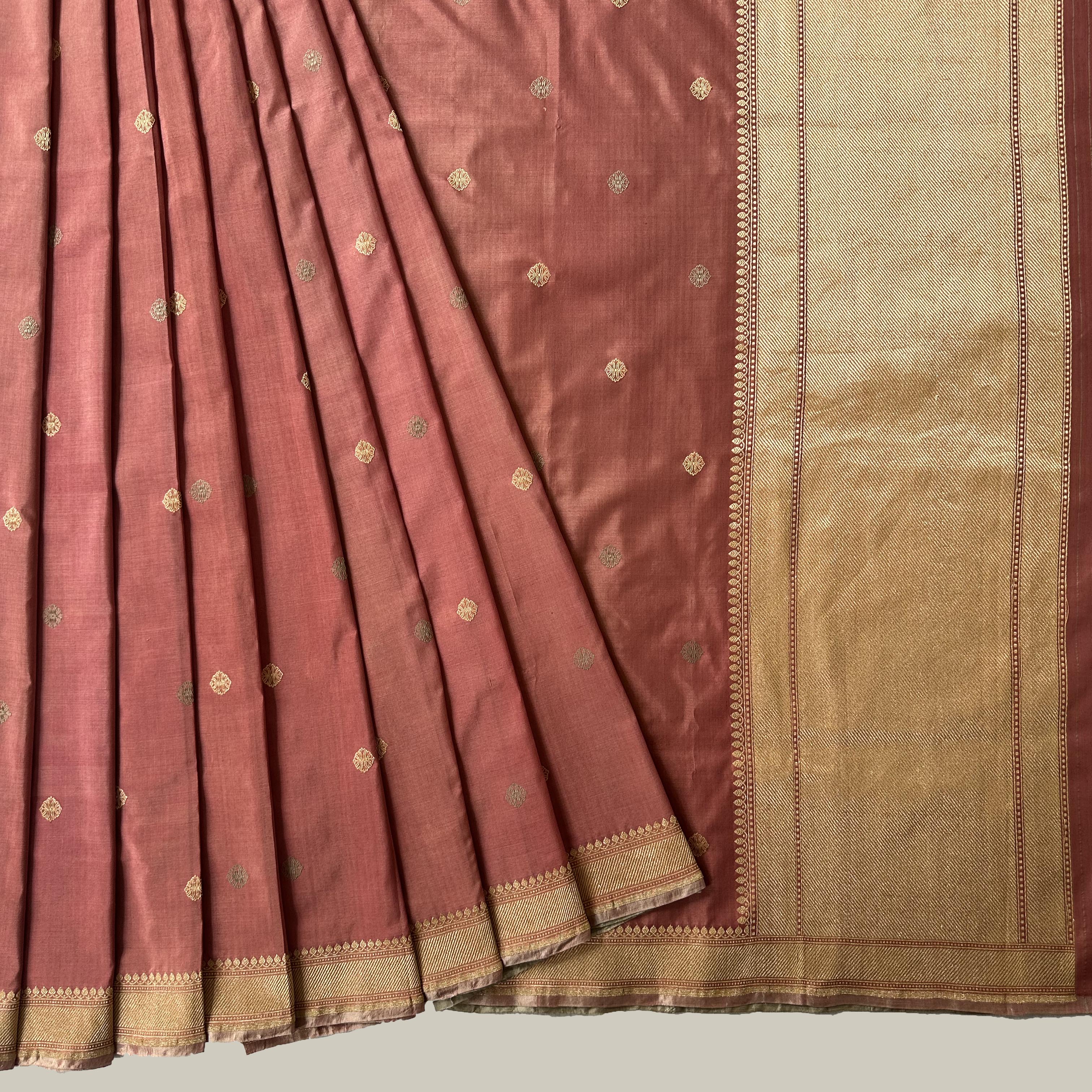 Red Silk Georgette Natural Dyed Benarasi