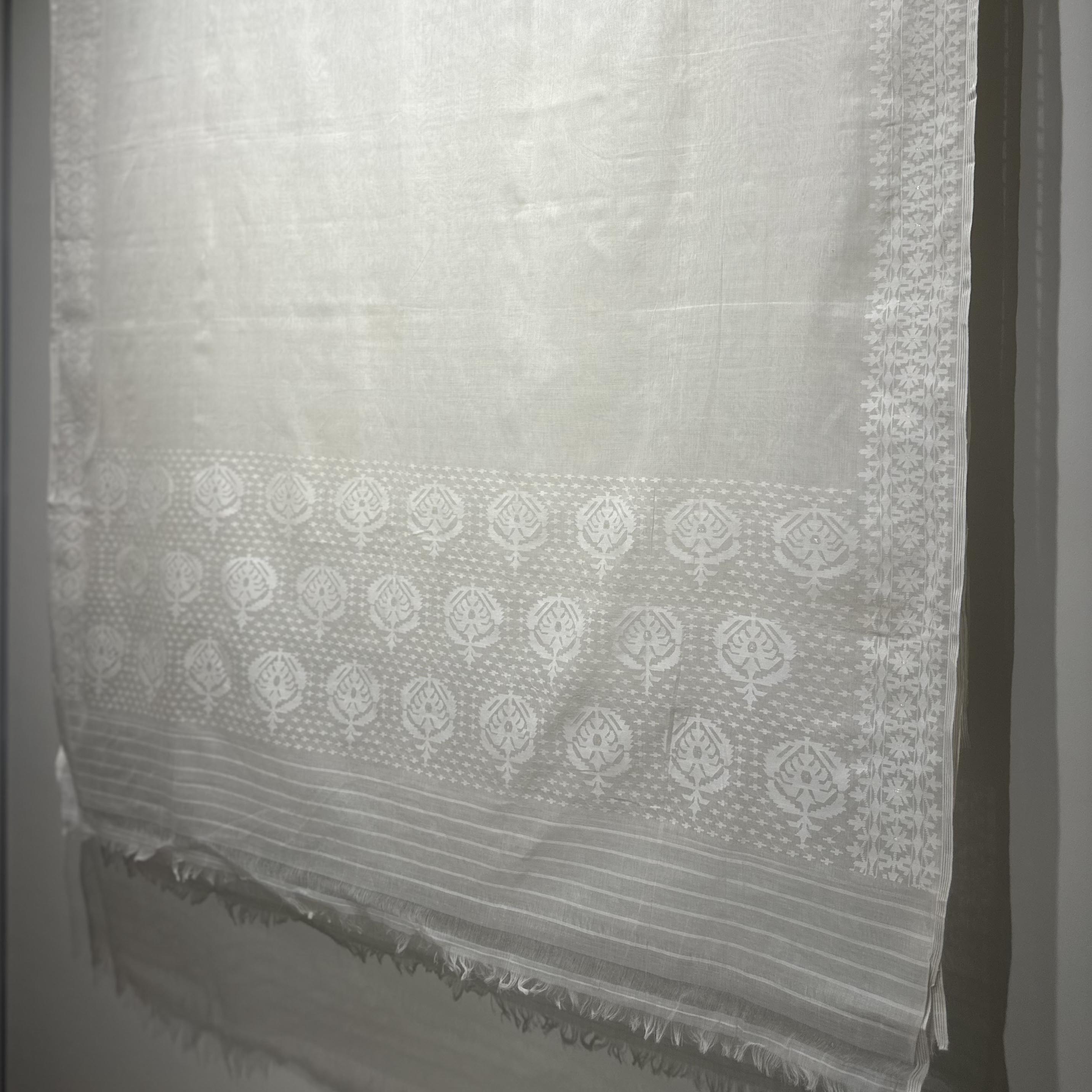 White and white Dhakai Jamdani