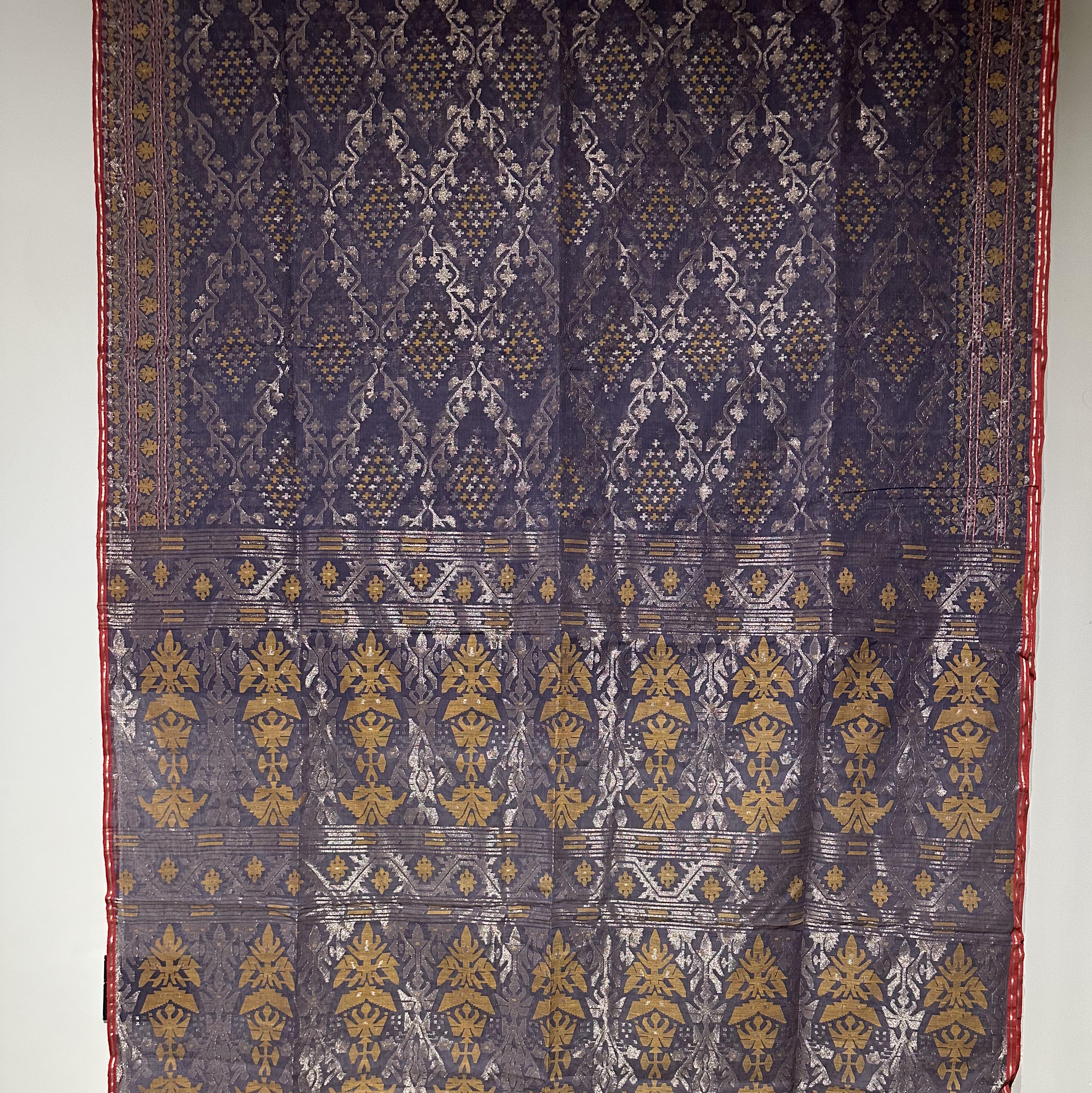Purple Jaal Dhakai Jamdani with Zari