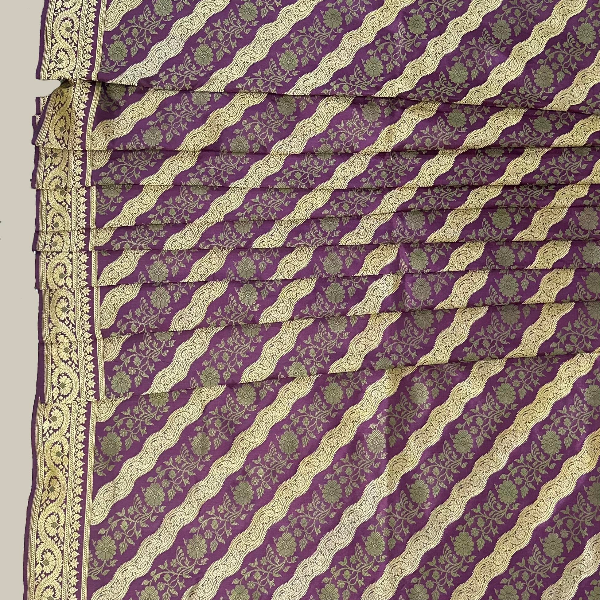 Lavender Ada Khadwa Benarasi Saree