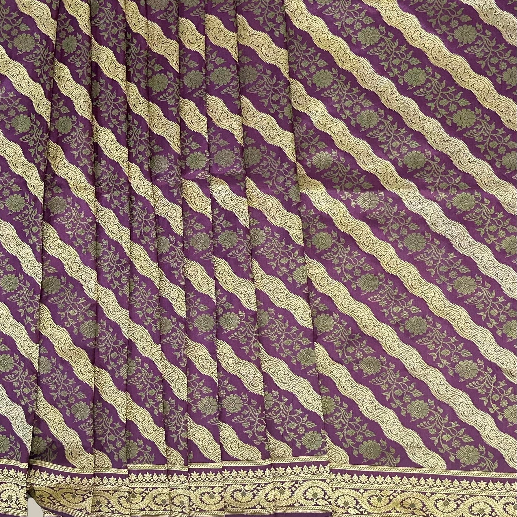 Lavender Ada Khadwa Benarasi Saree