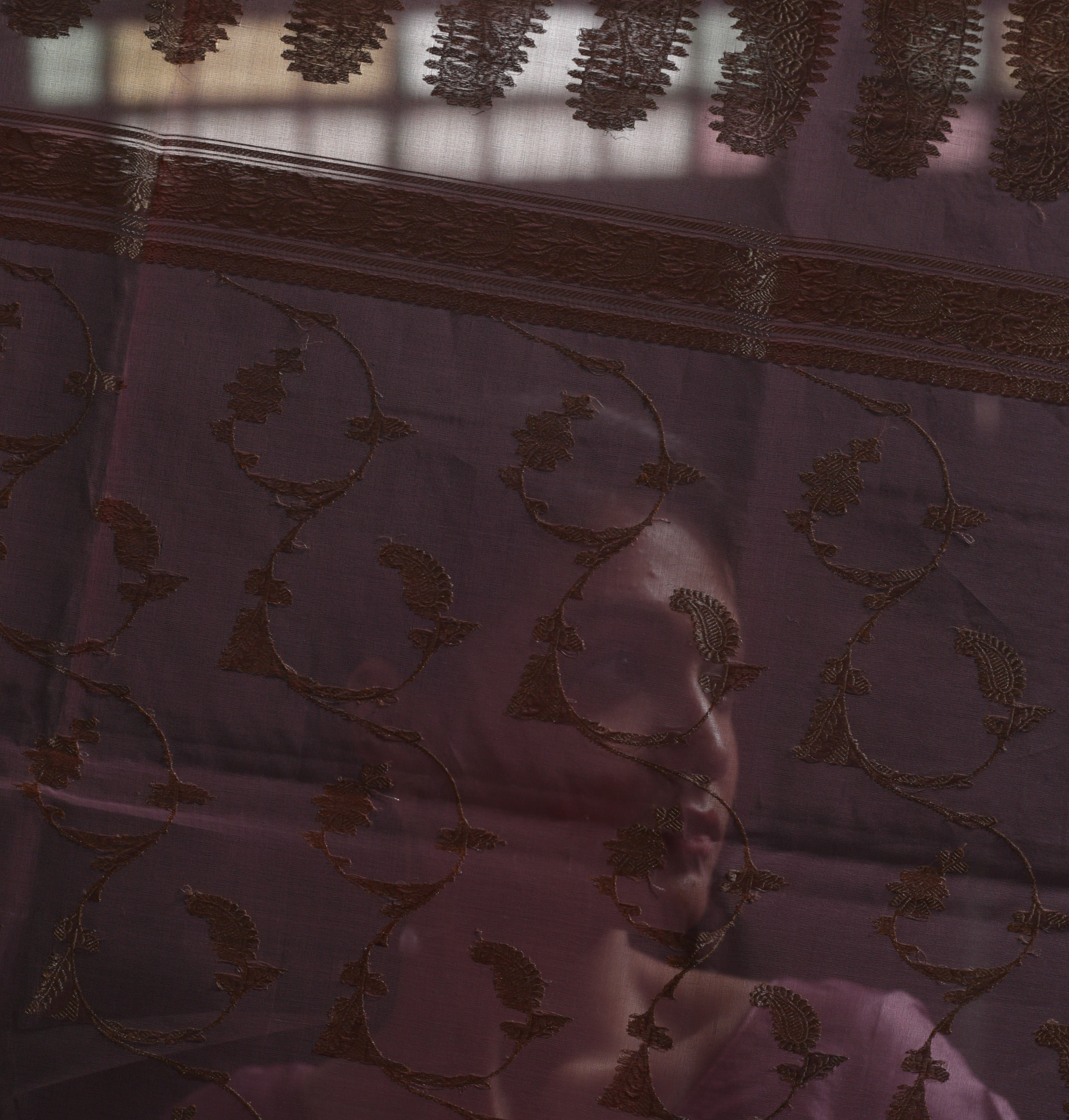 Old Rose Kora Silk Jangla Khadwa Benarasi