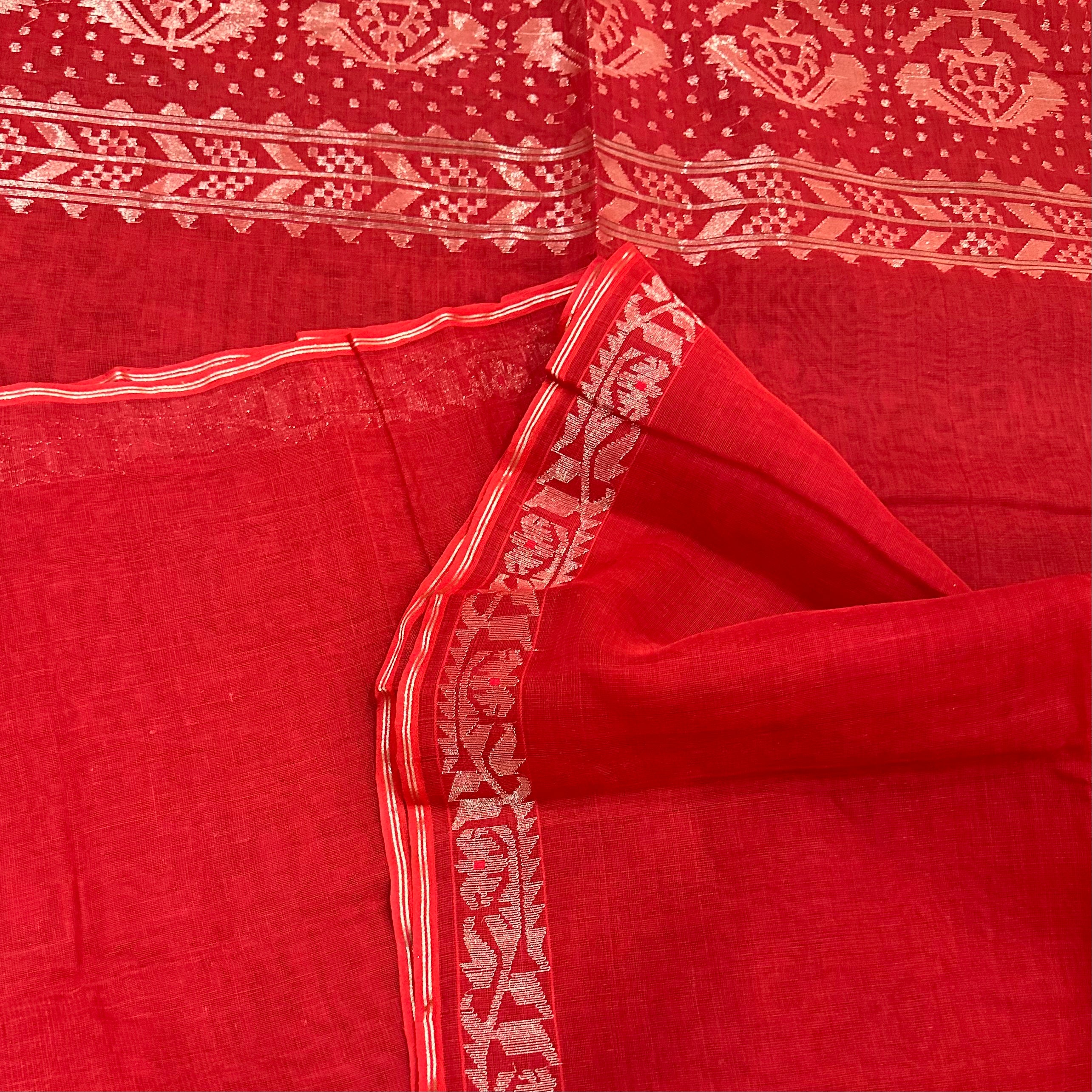 Red Dhakai Jamdani