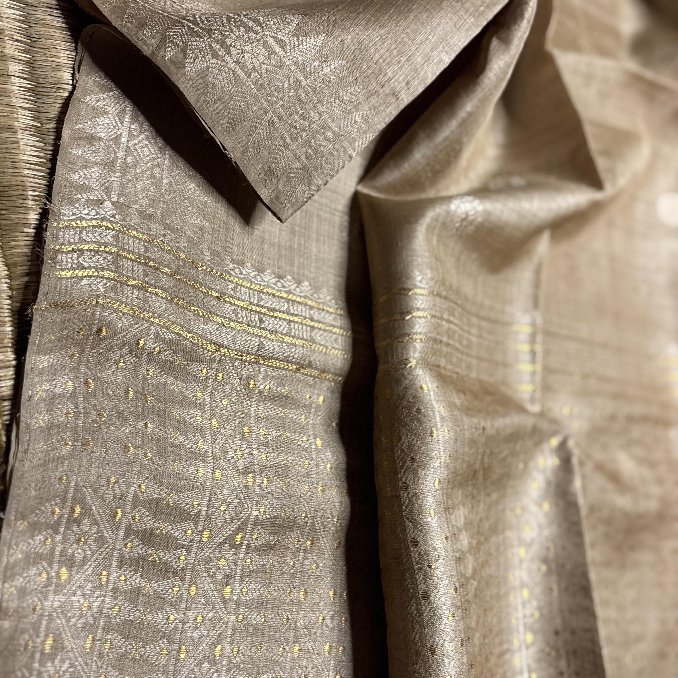 Golden Heirloom Pure Assam Muga Saree with Golden Selvedge