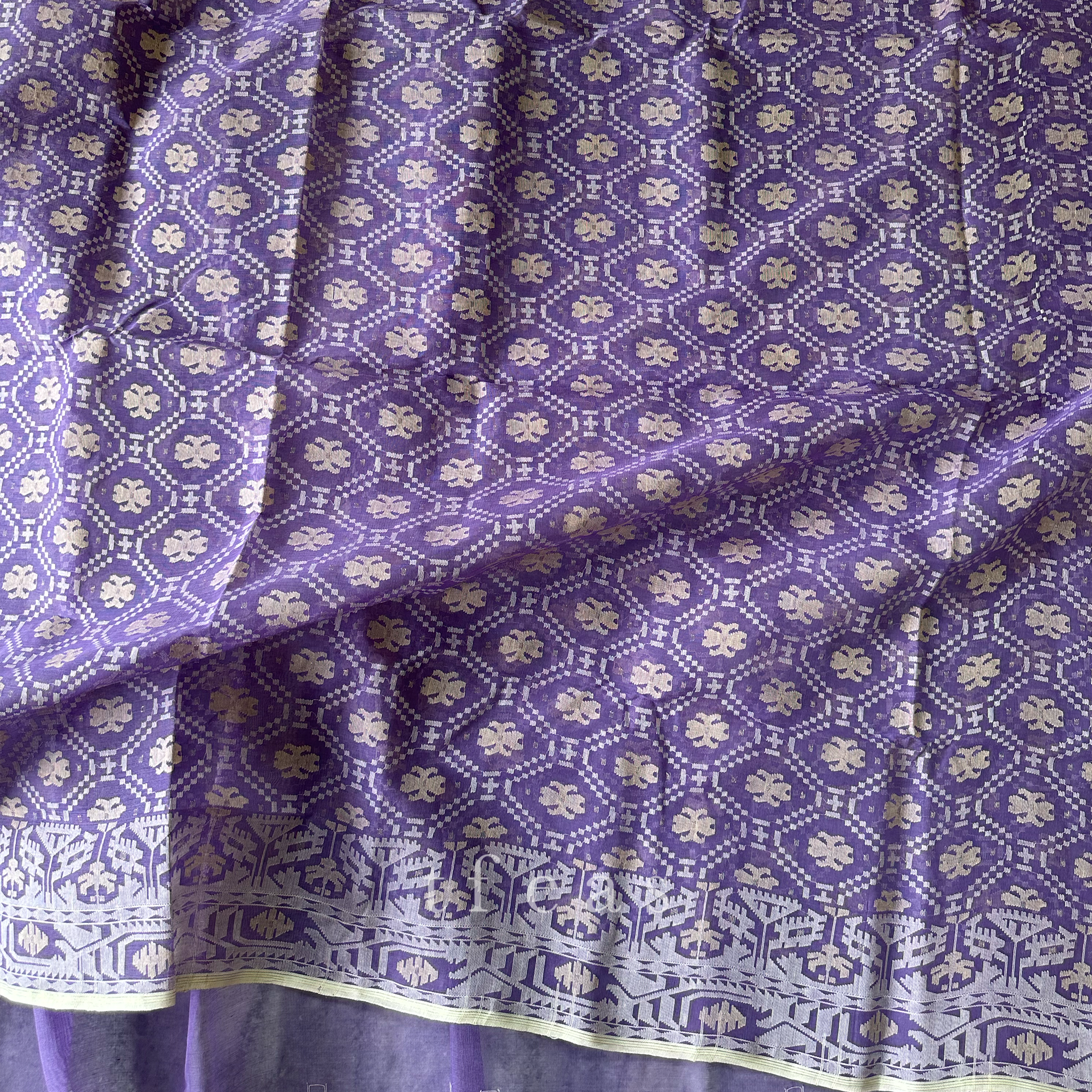 Lavender with Beige Dhakai Jamdani