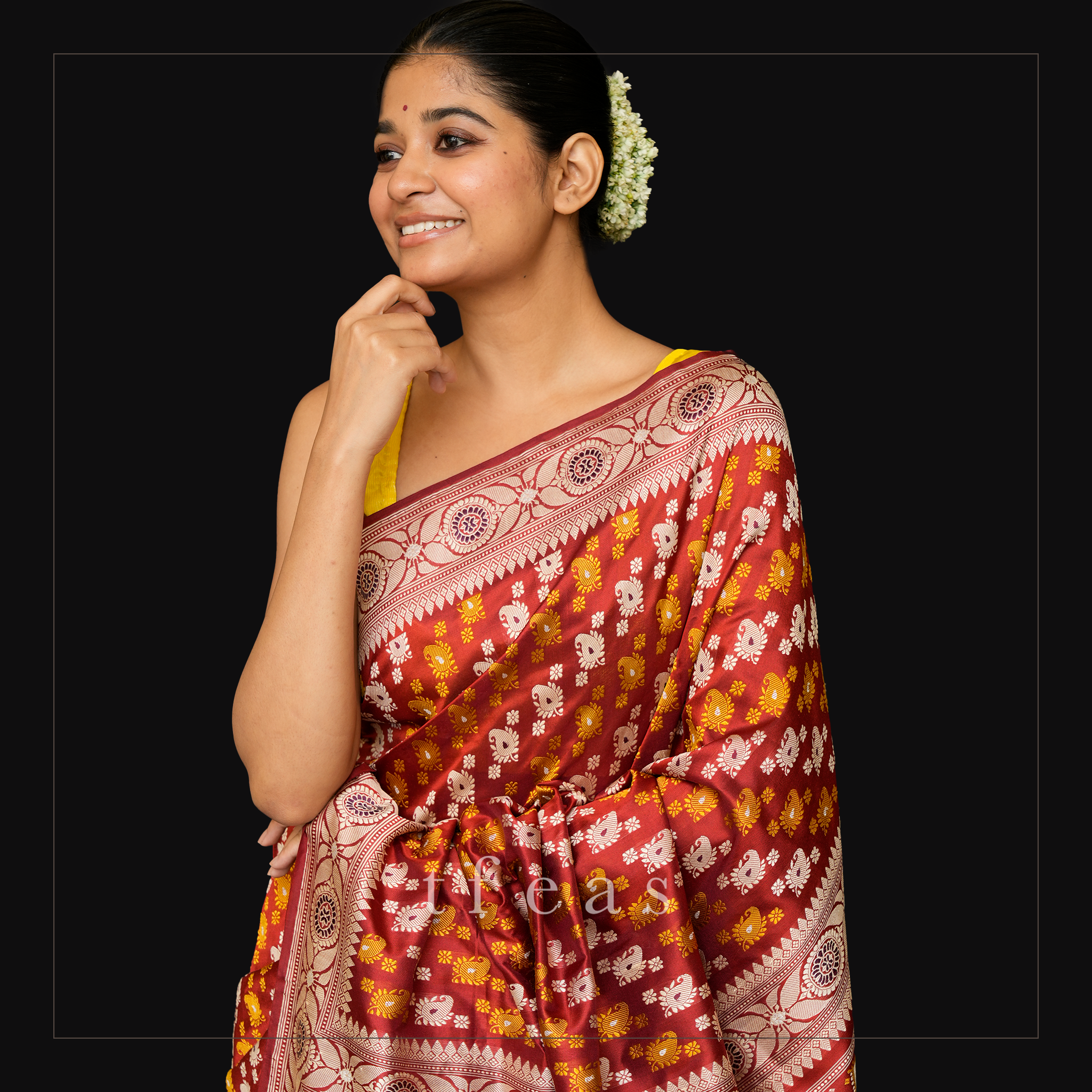 Red Butidar Baluchari from Benaras