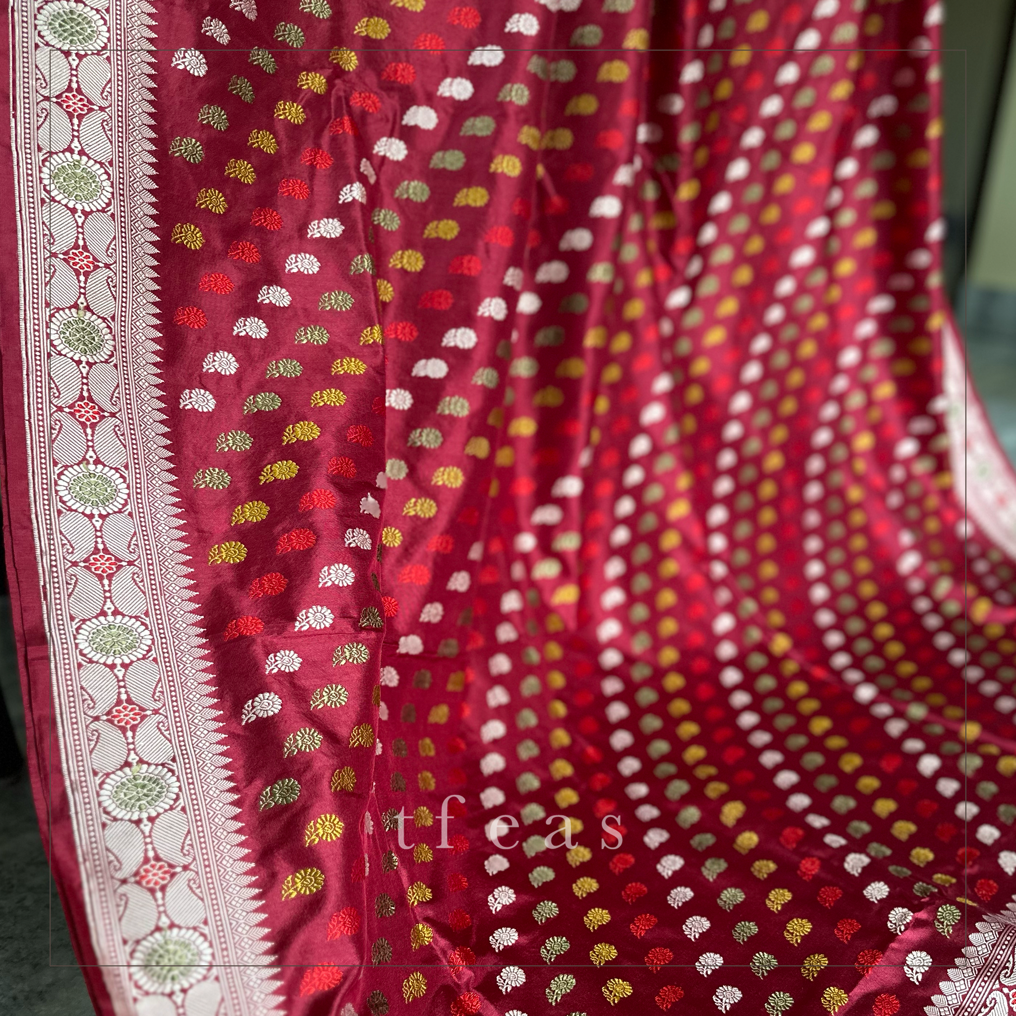 Maroon Butidar Baluchari from Benaras