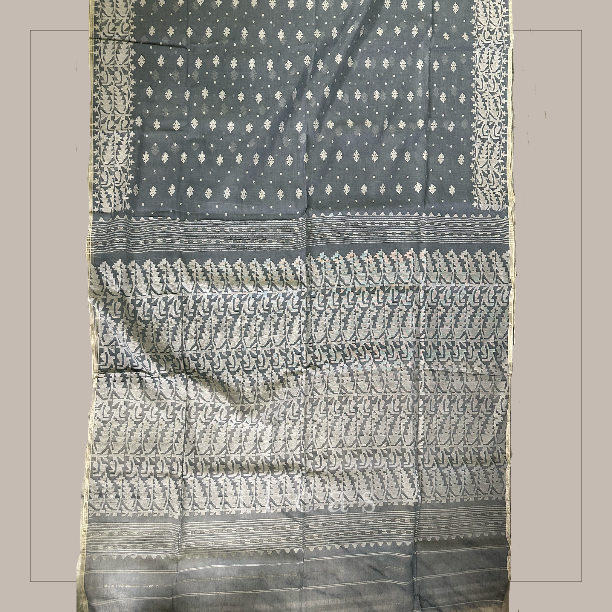 Grey Dhakai Jamdani