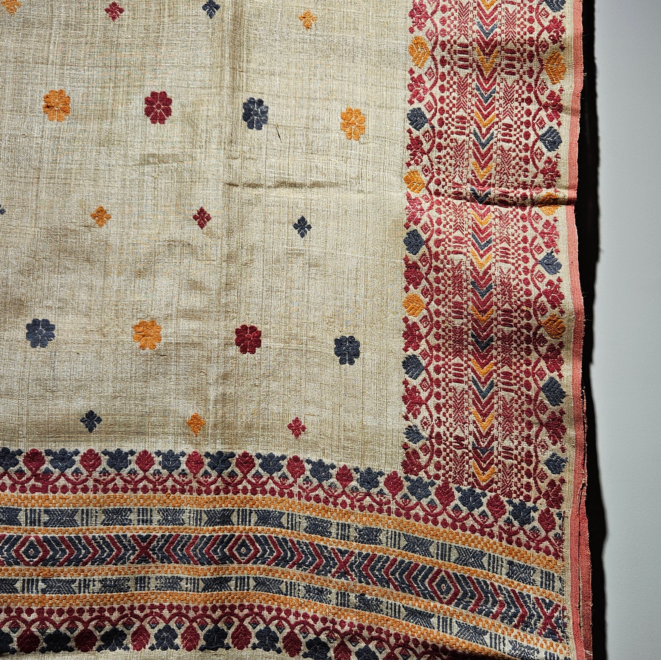 Heirloom Pure Assam Muga Saree with Natural Dyed Eri Extra Weft