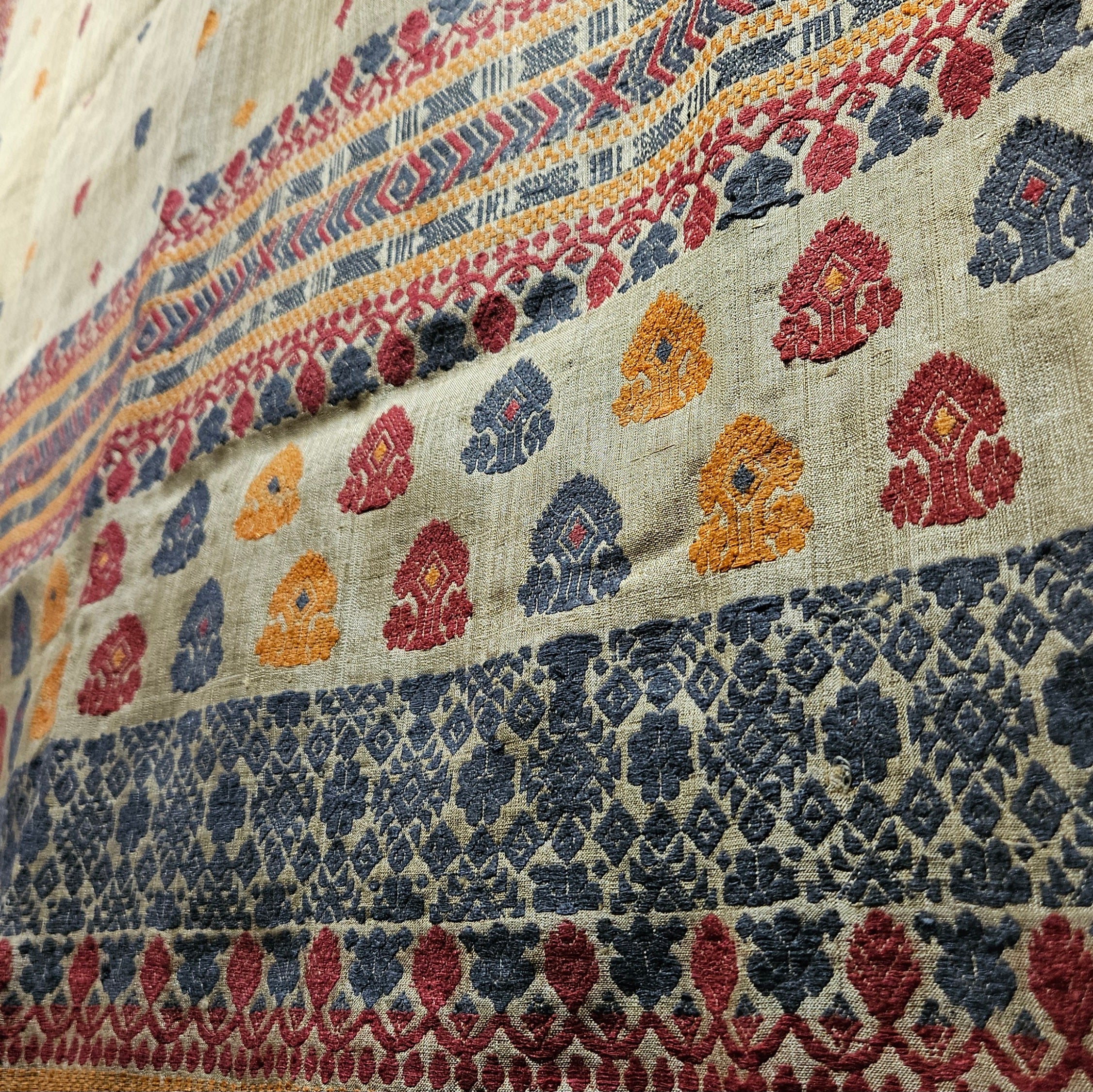 Heirloom Pure Assam Muga Saree with Natural Dyed Eri Extra Weft