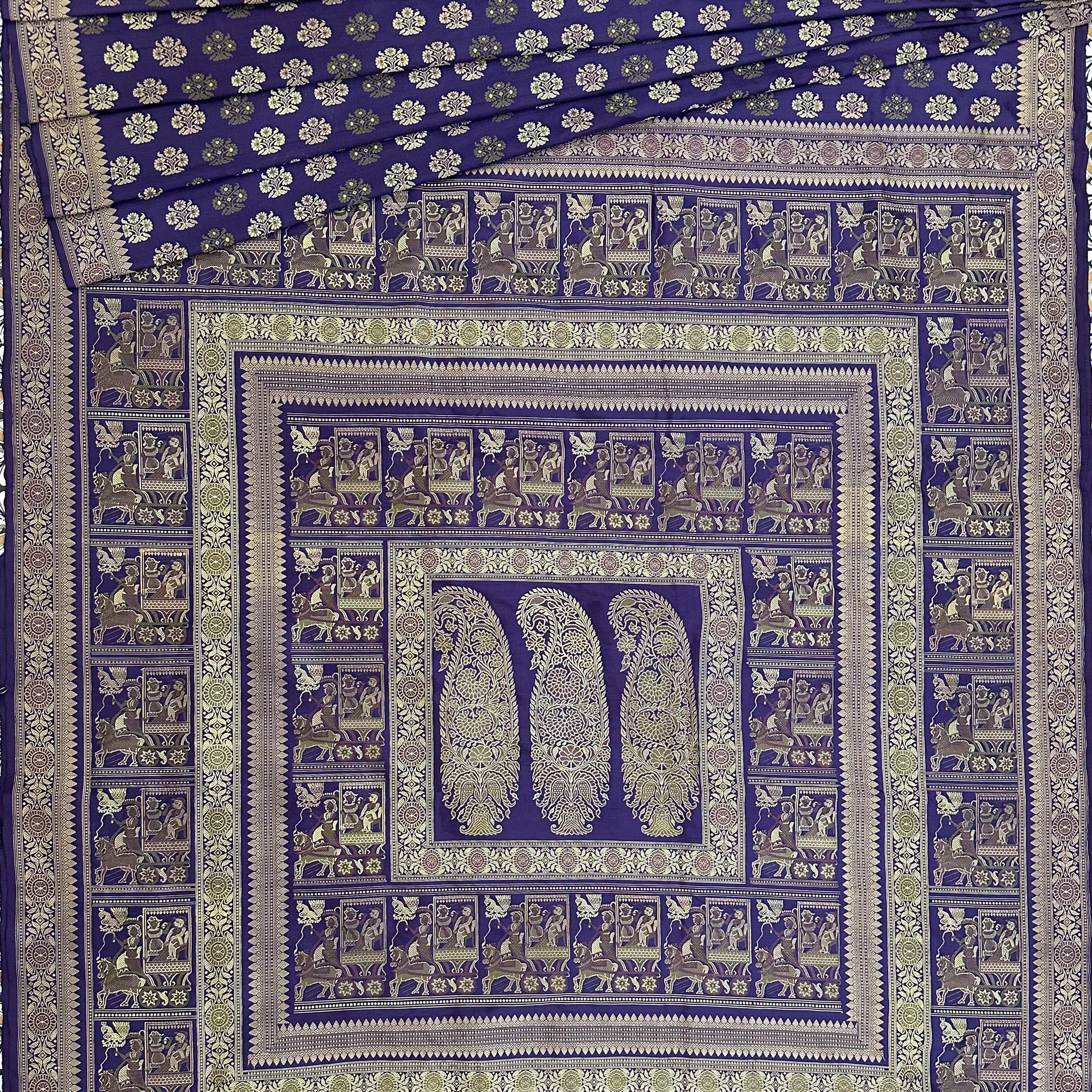 Purple Grand Palla Baluchari Saree