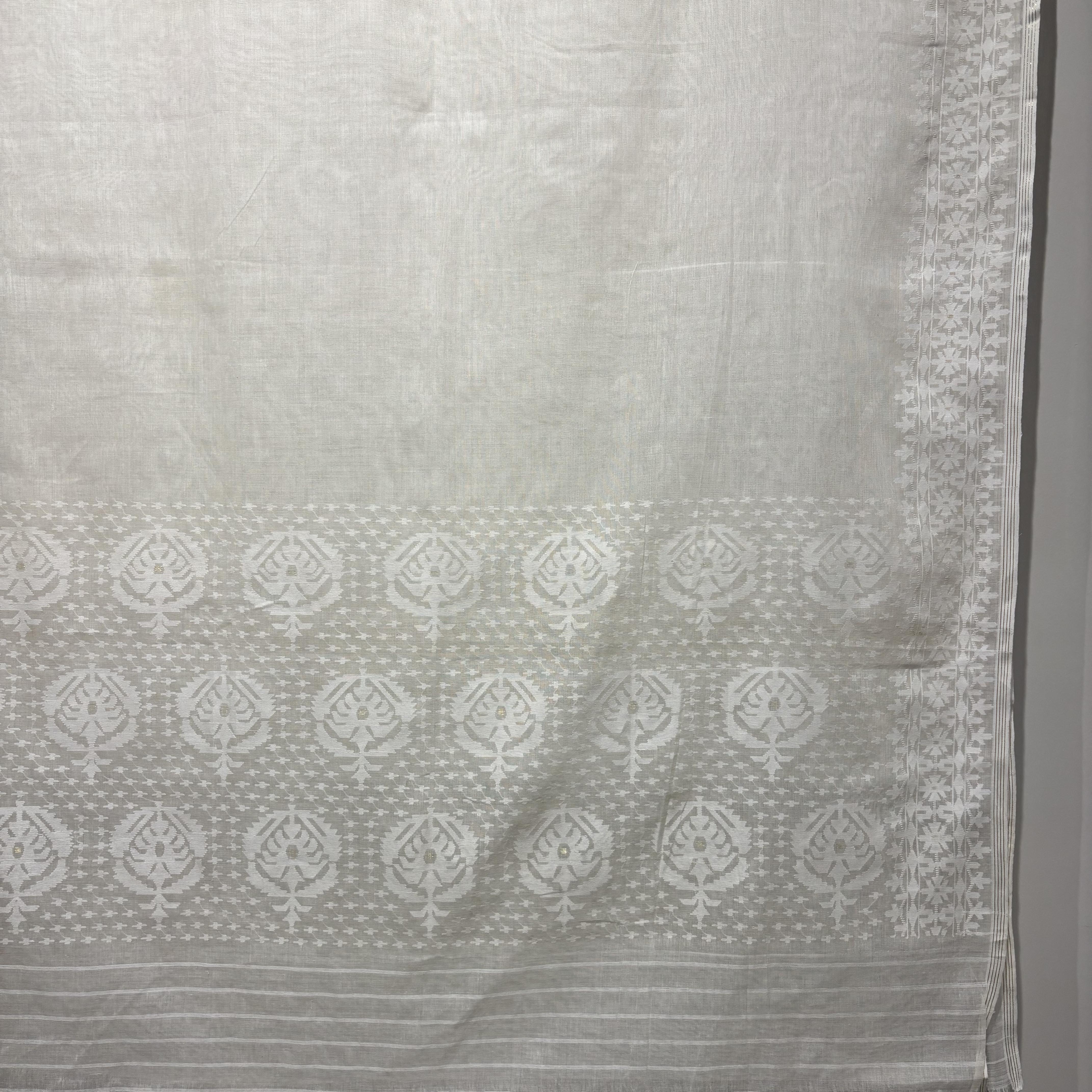 White and white Dhakai Jamdani