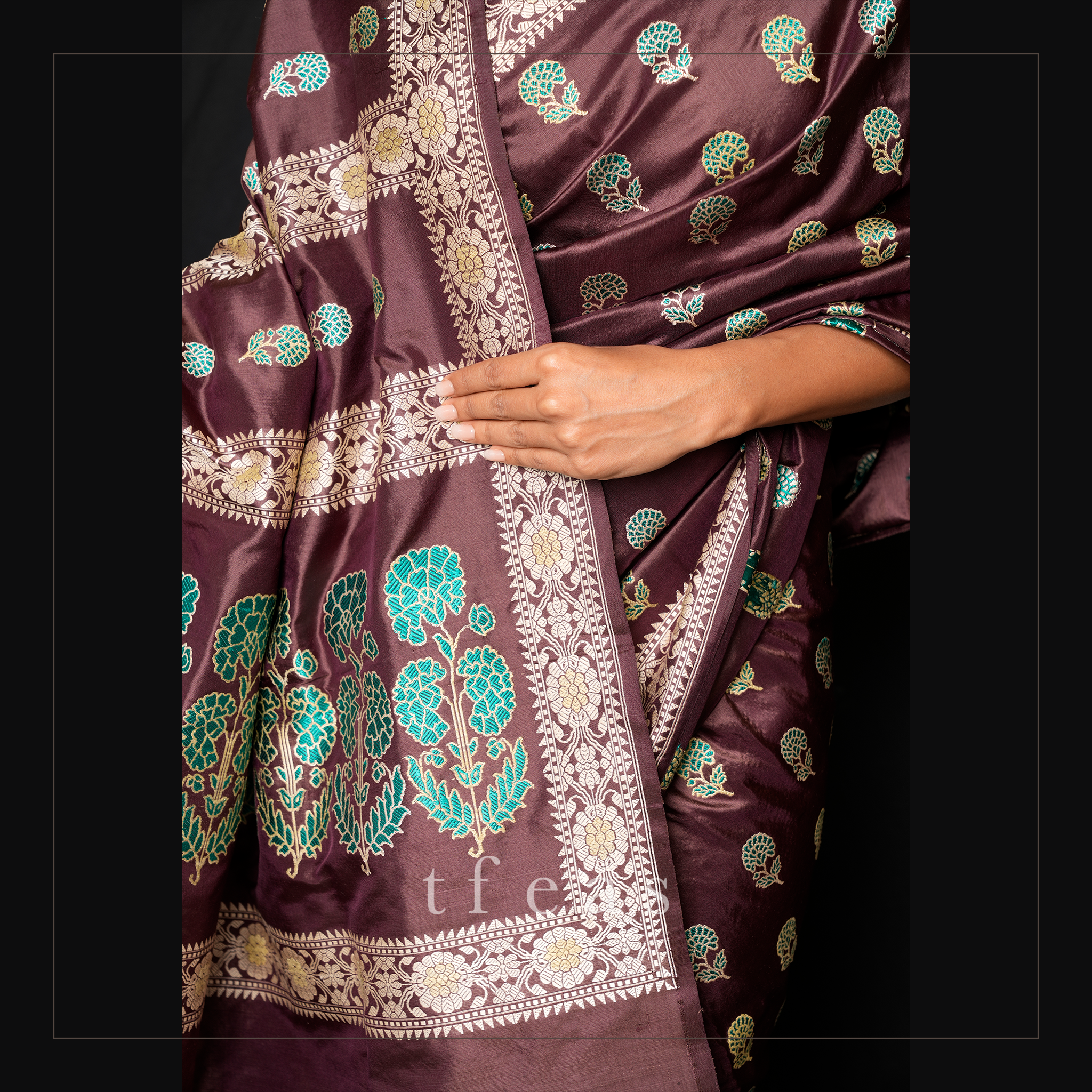 Brown Revival Baluchari Saree