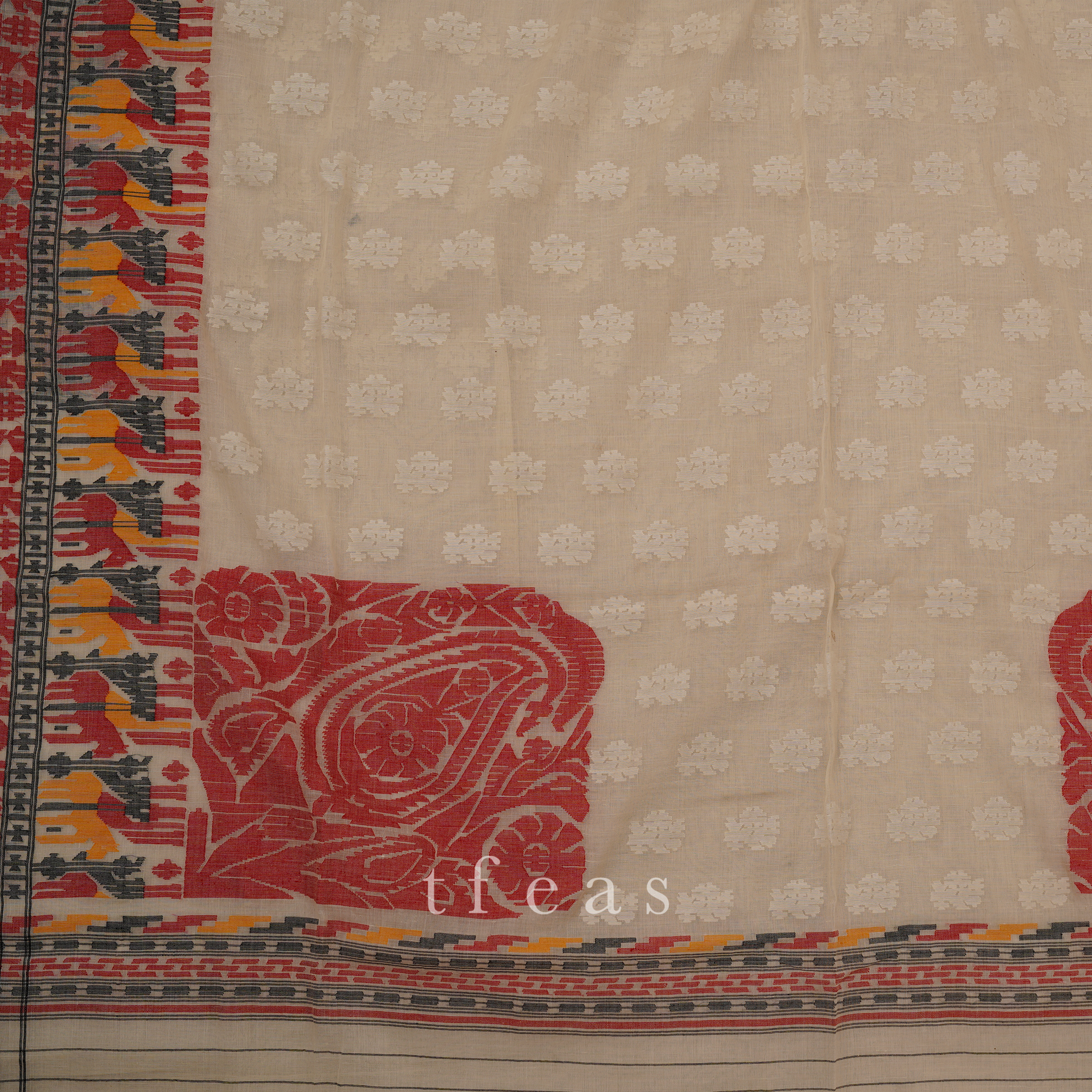 Recreation of a Dhakai Jamdani from the V&A - White