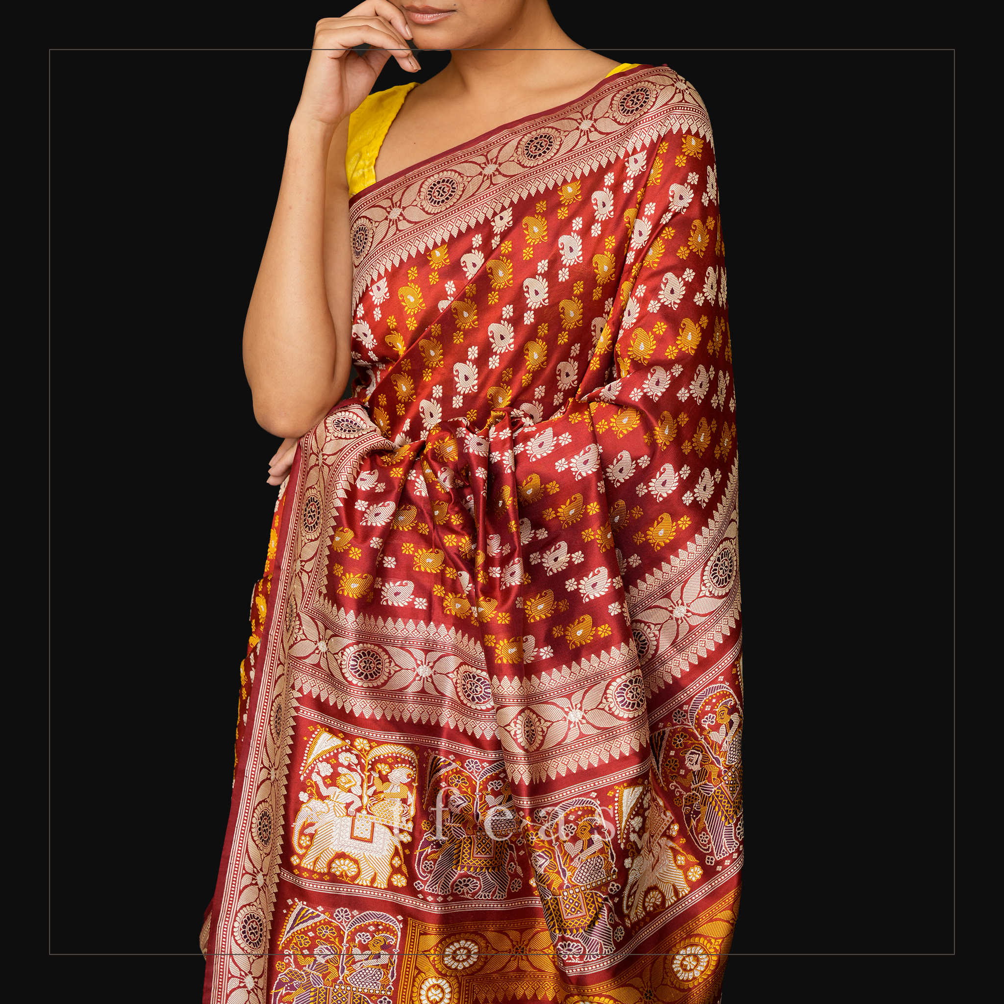 Red Butidar Baluchari from Benaras