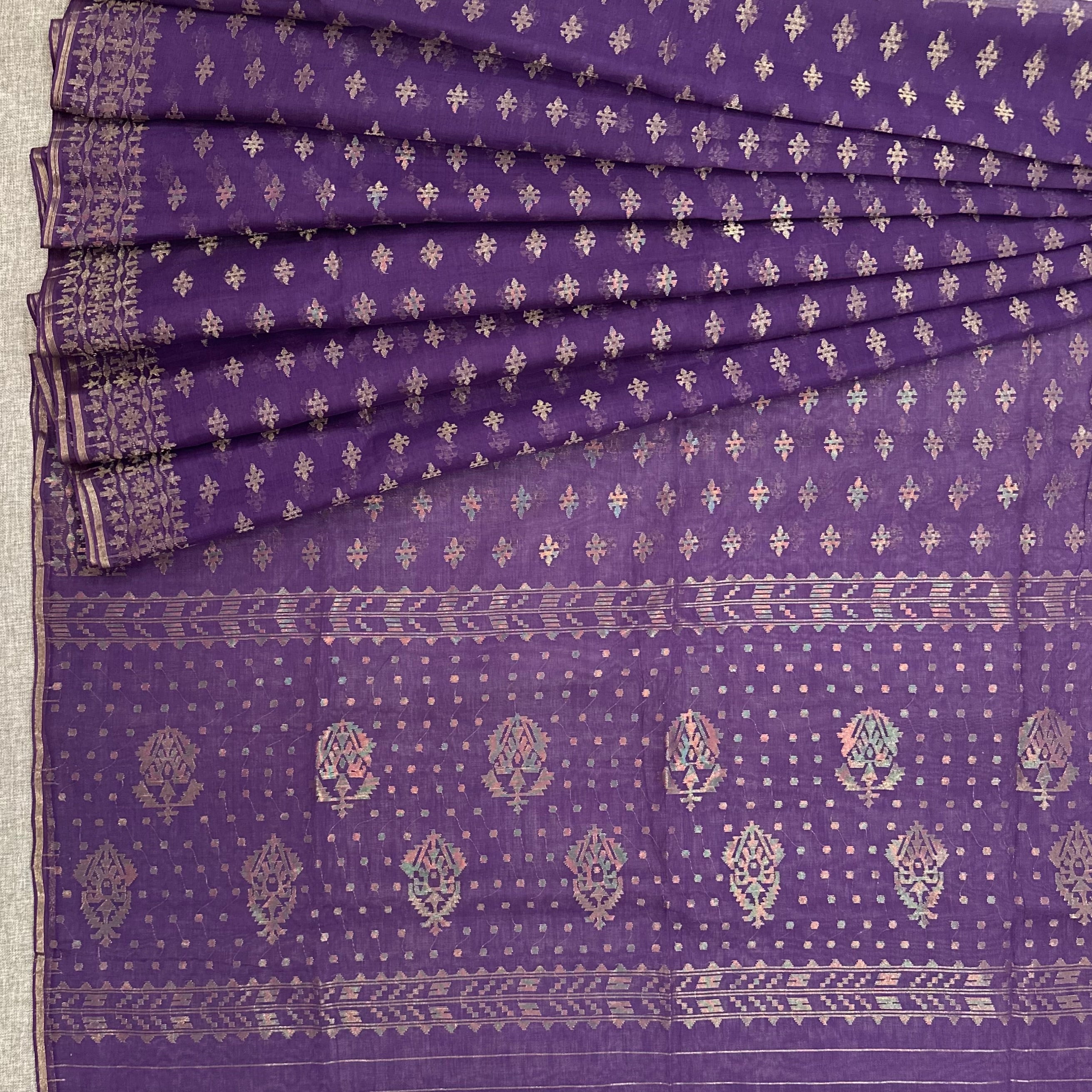 Purple Buti Dhakai Jamdani