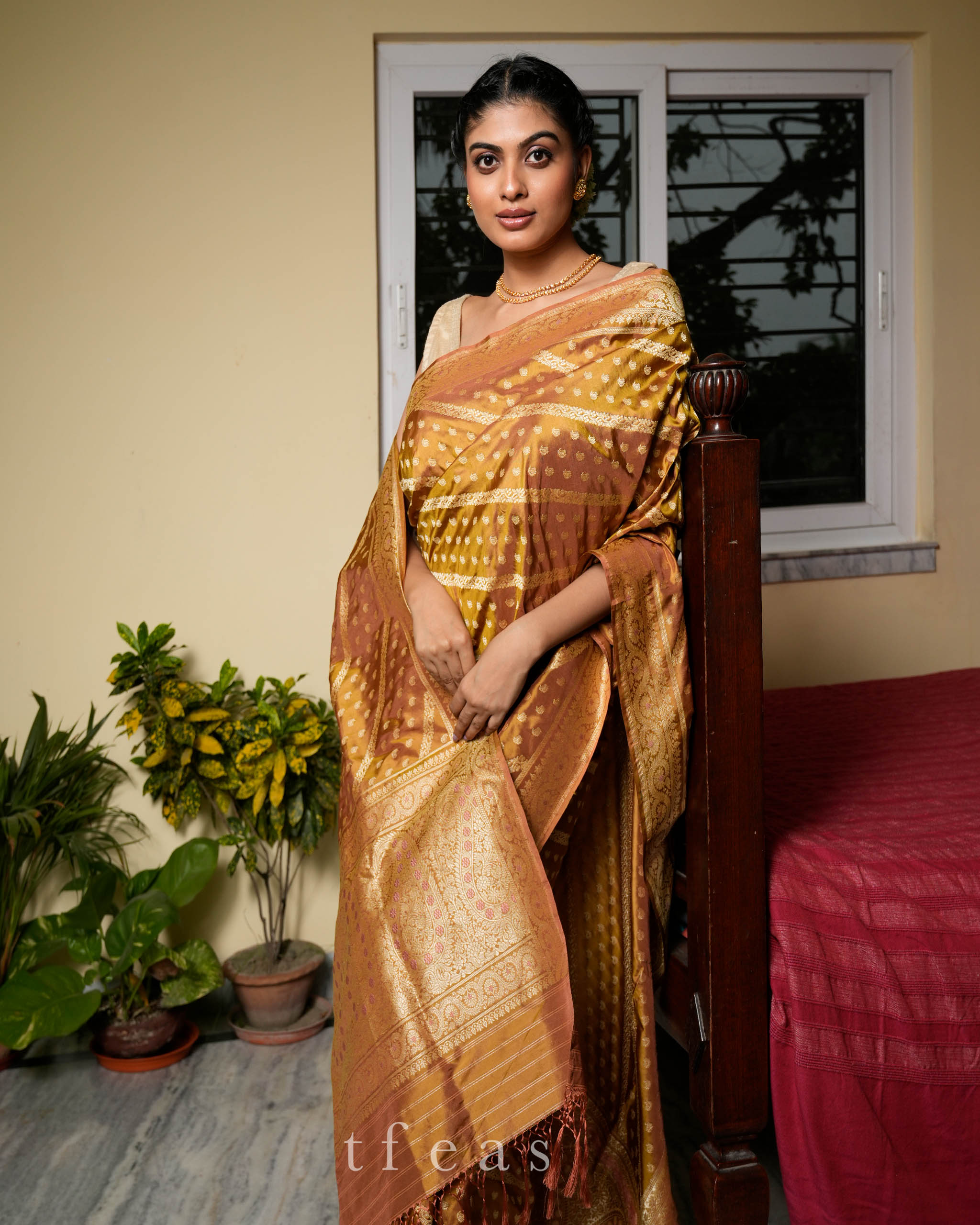 Natural Dyed Benarasi Khadwa Ada