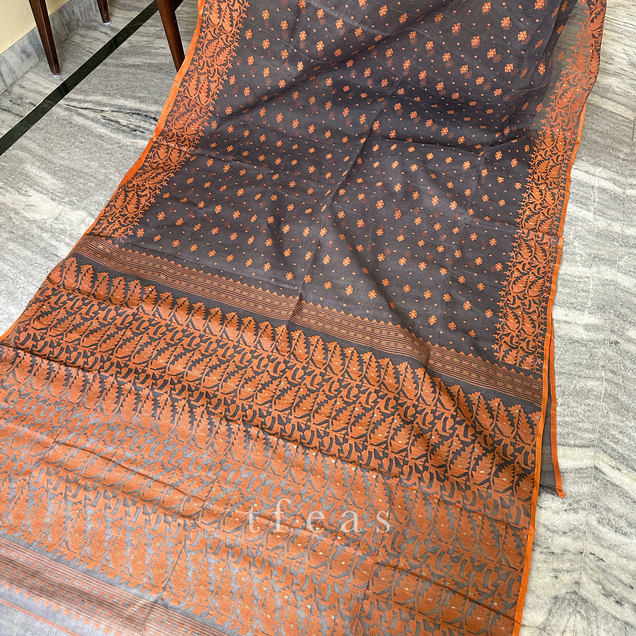 Brown and Rust Dhakai Jamdani