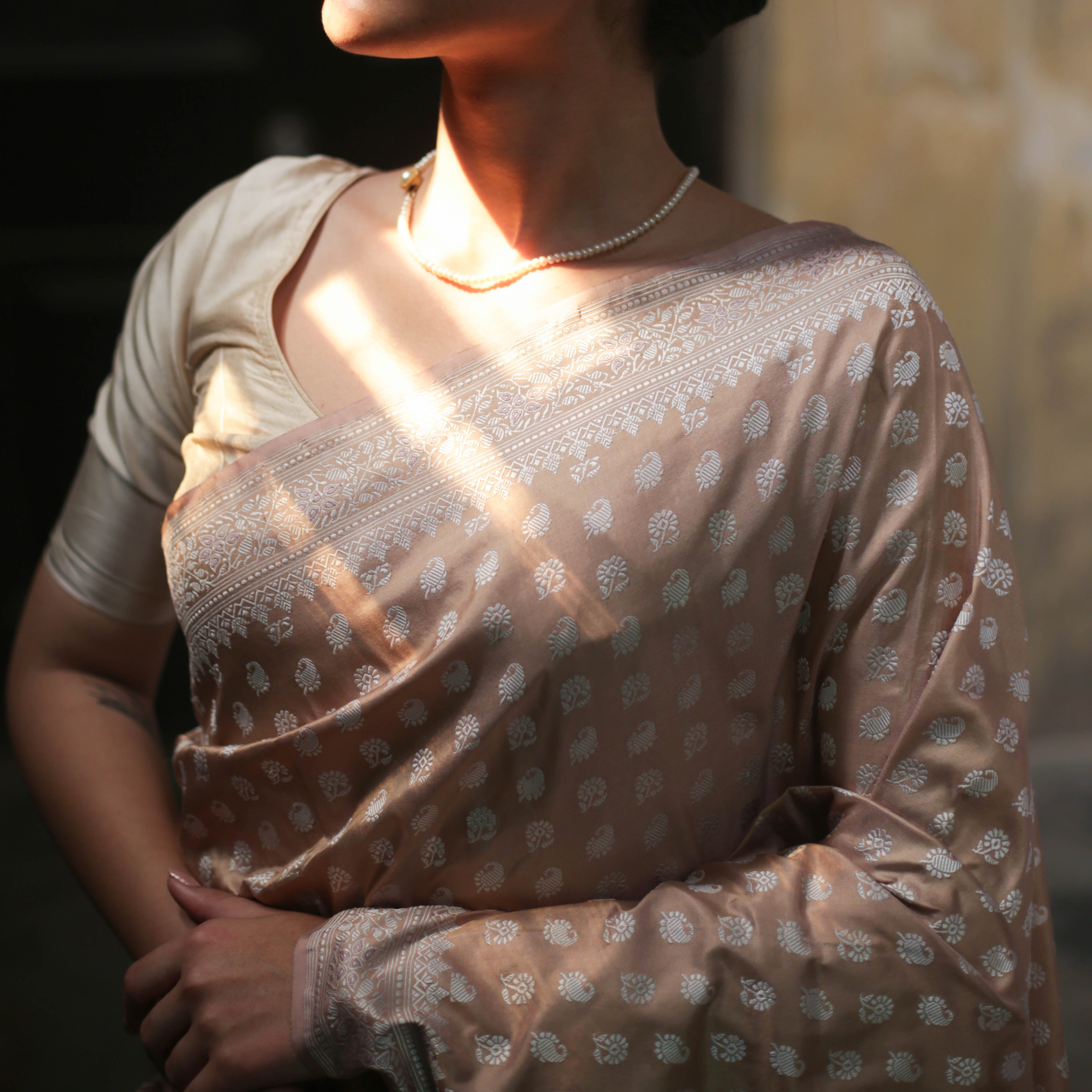 Blush Pink Natural Dyed Baluchari