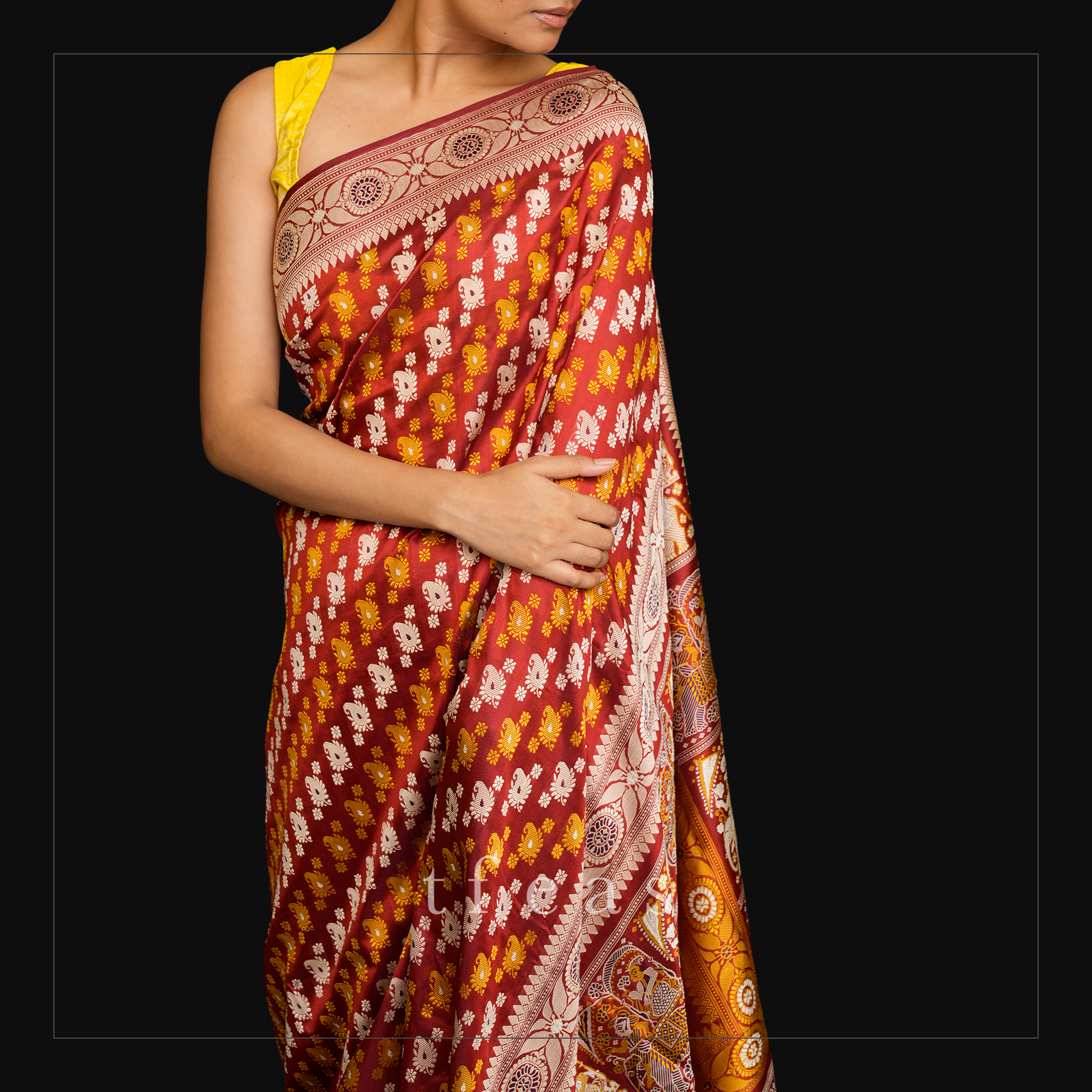 Red Butidar Baluchari from Benaras