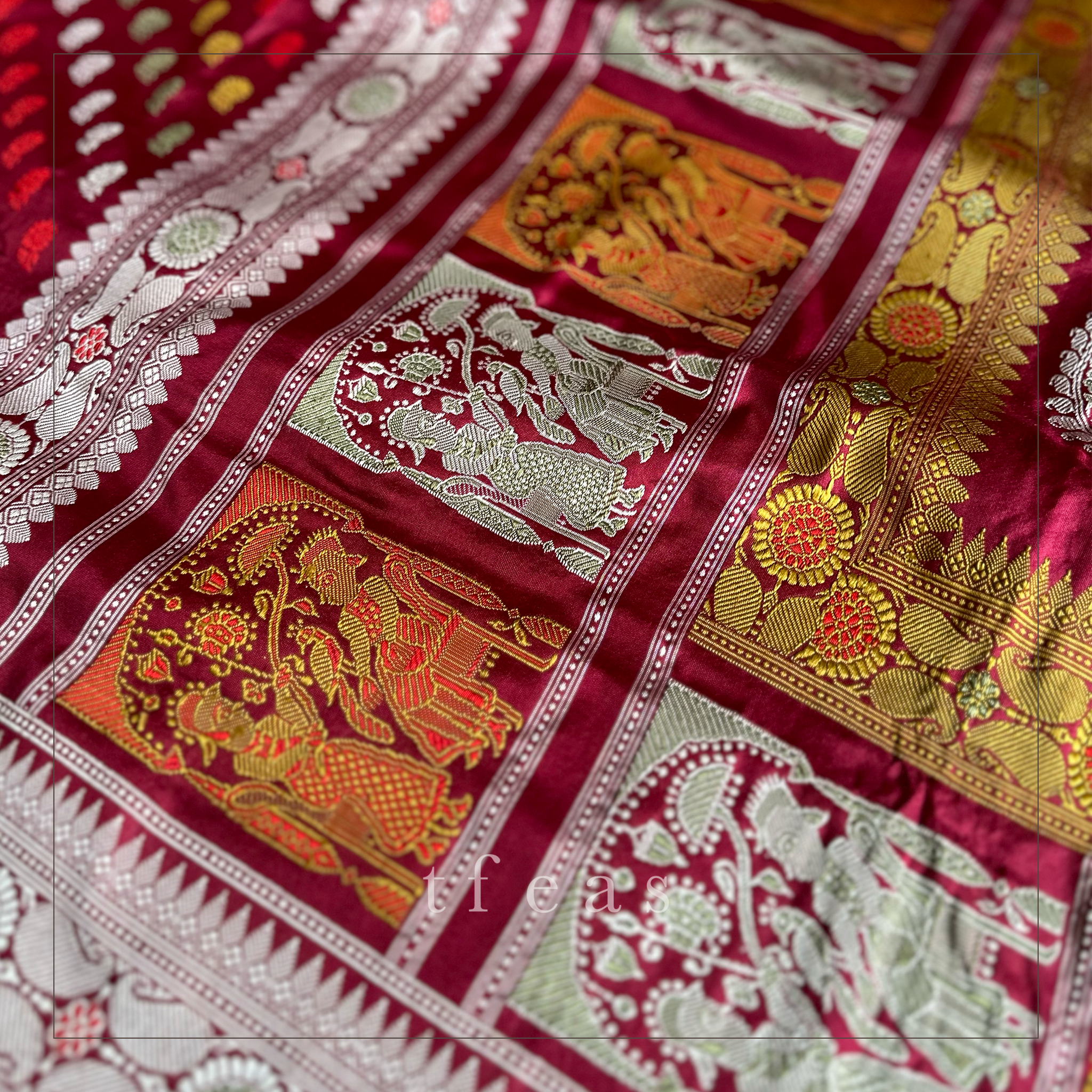 Maroon Butidar Baluchari from Benaras