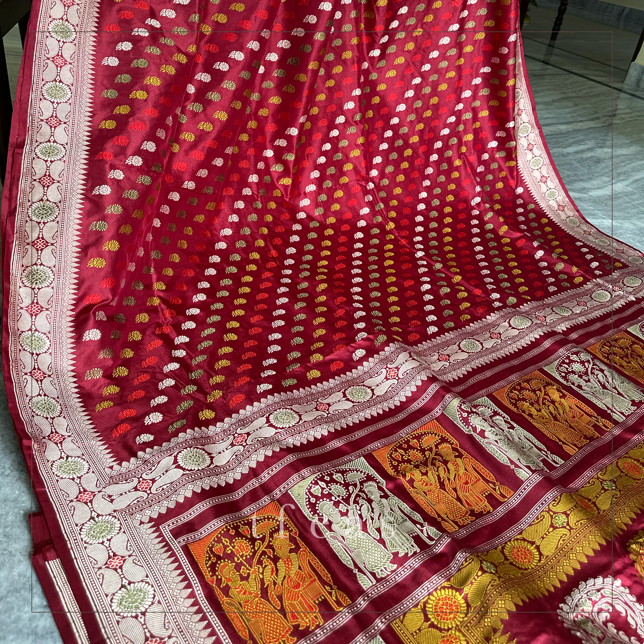 Maroon Butidar Baluchari from Benaras