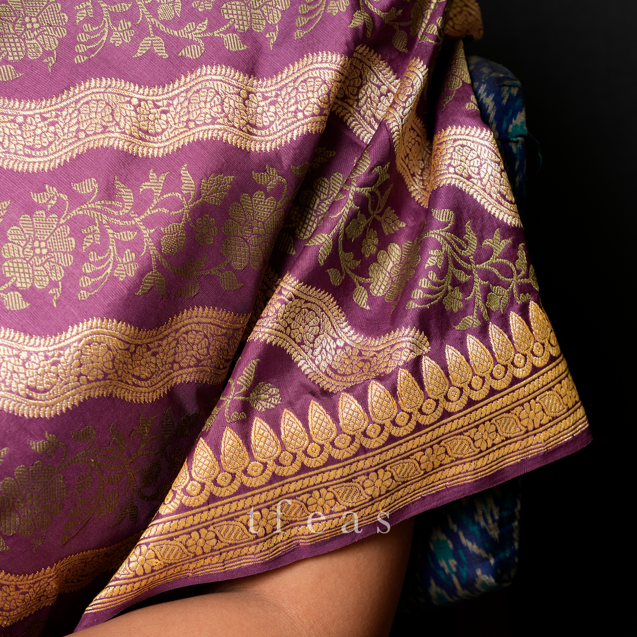 Lavender Ada Khadwa Benarasi Saree