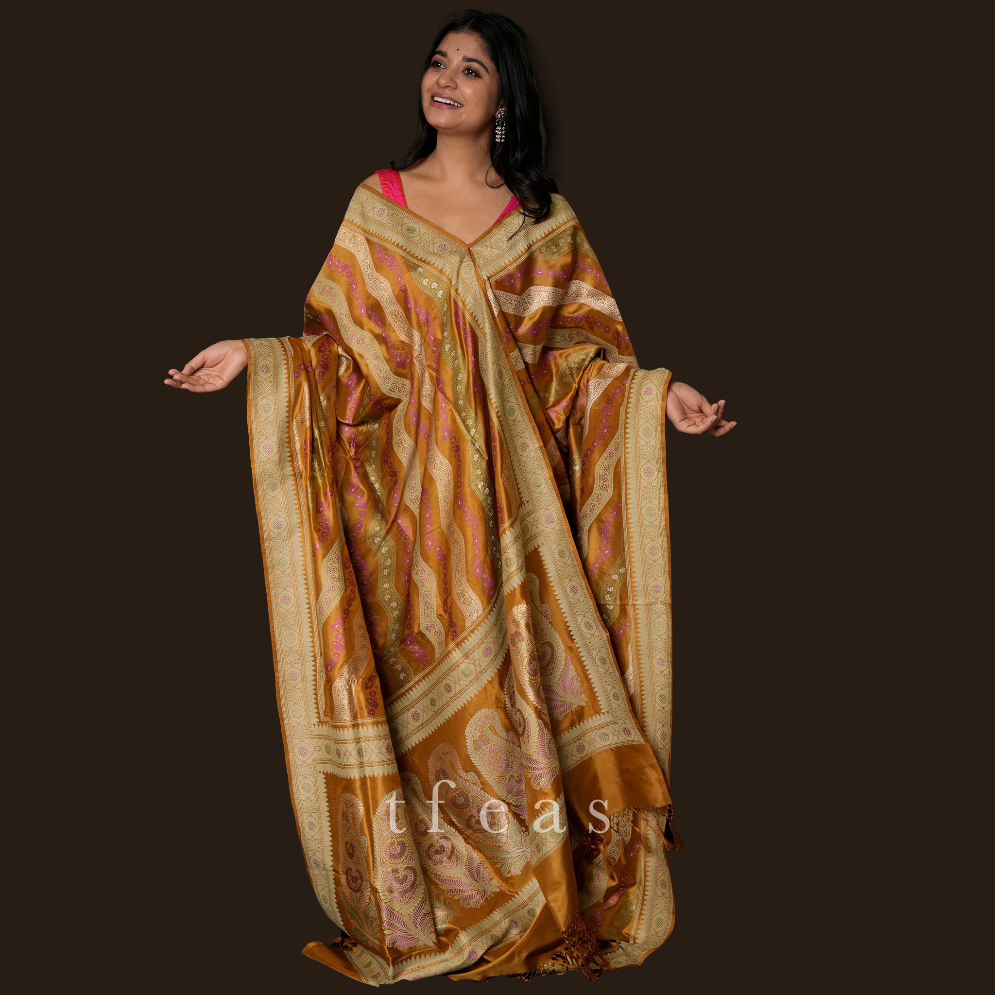 Dark Mustard Ada Revival Baluchari
