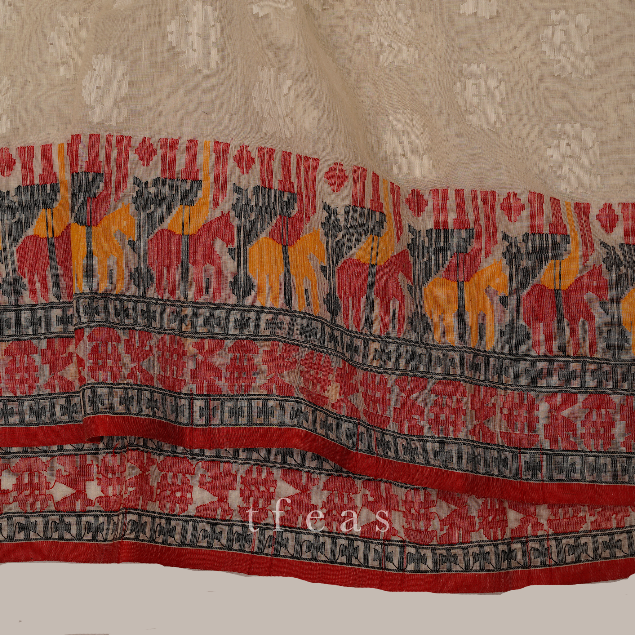 Recreation of a Dhakai Jamdani from the V&A - White