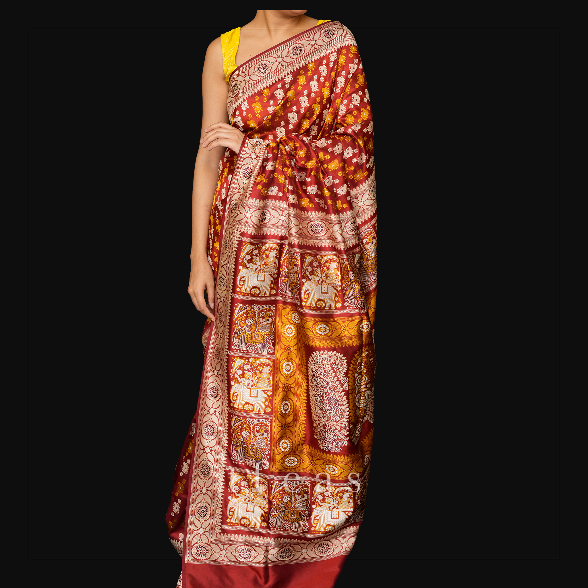 Red Butidar Baluchari from Benaras
