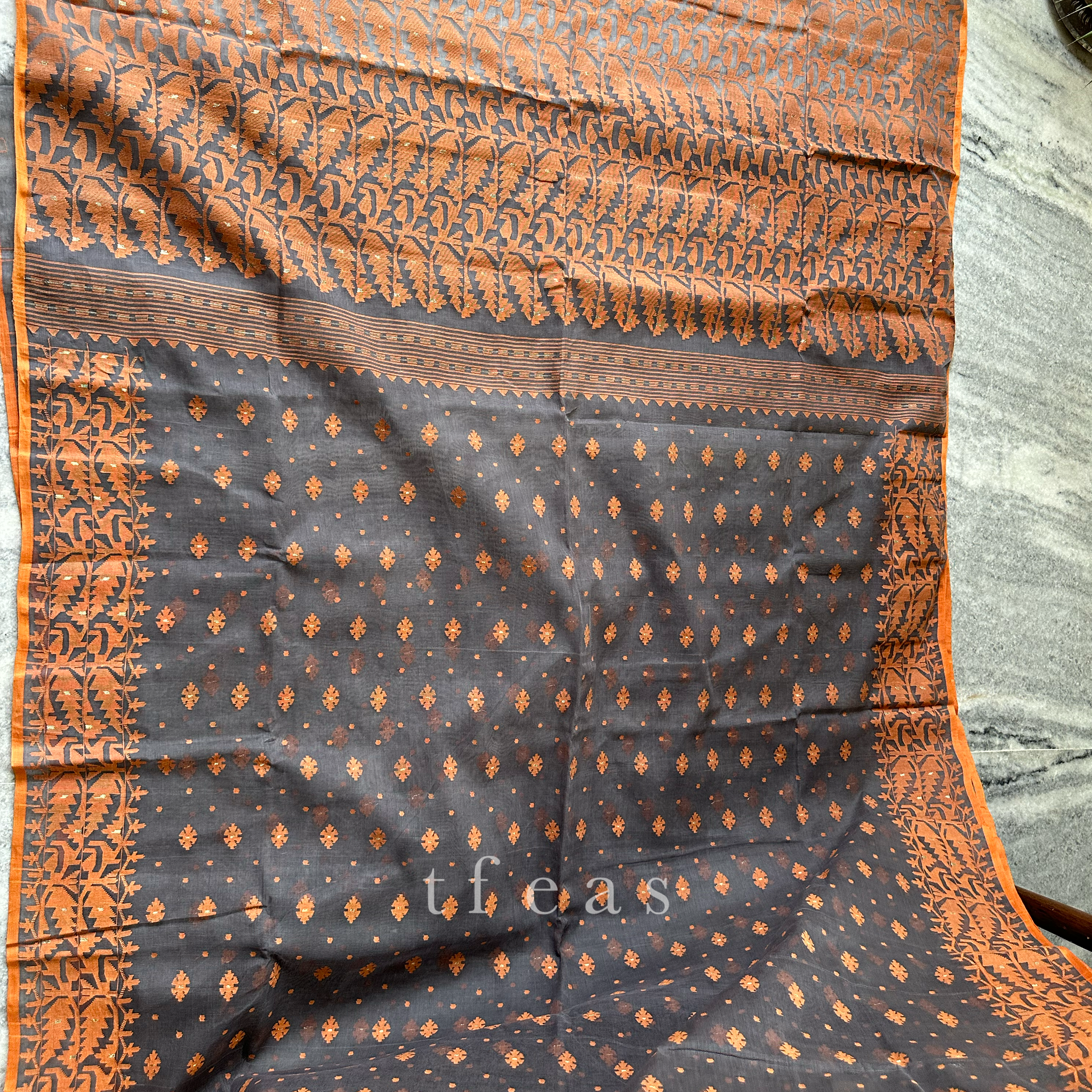 Brown and Rust Dhakai Jamdani