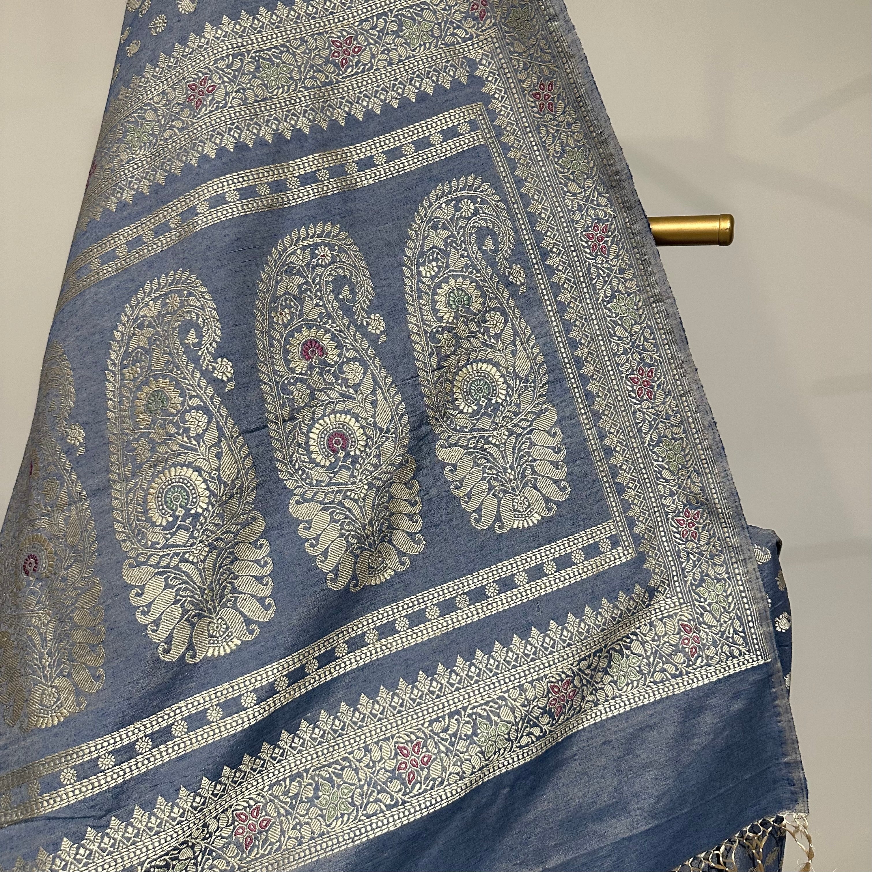 Indigo Eri Baluchari Saree with Paisley in the Palla