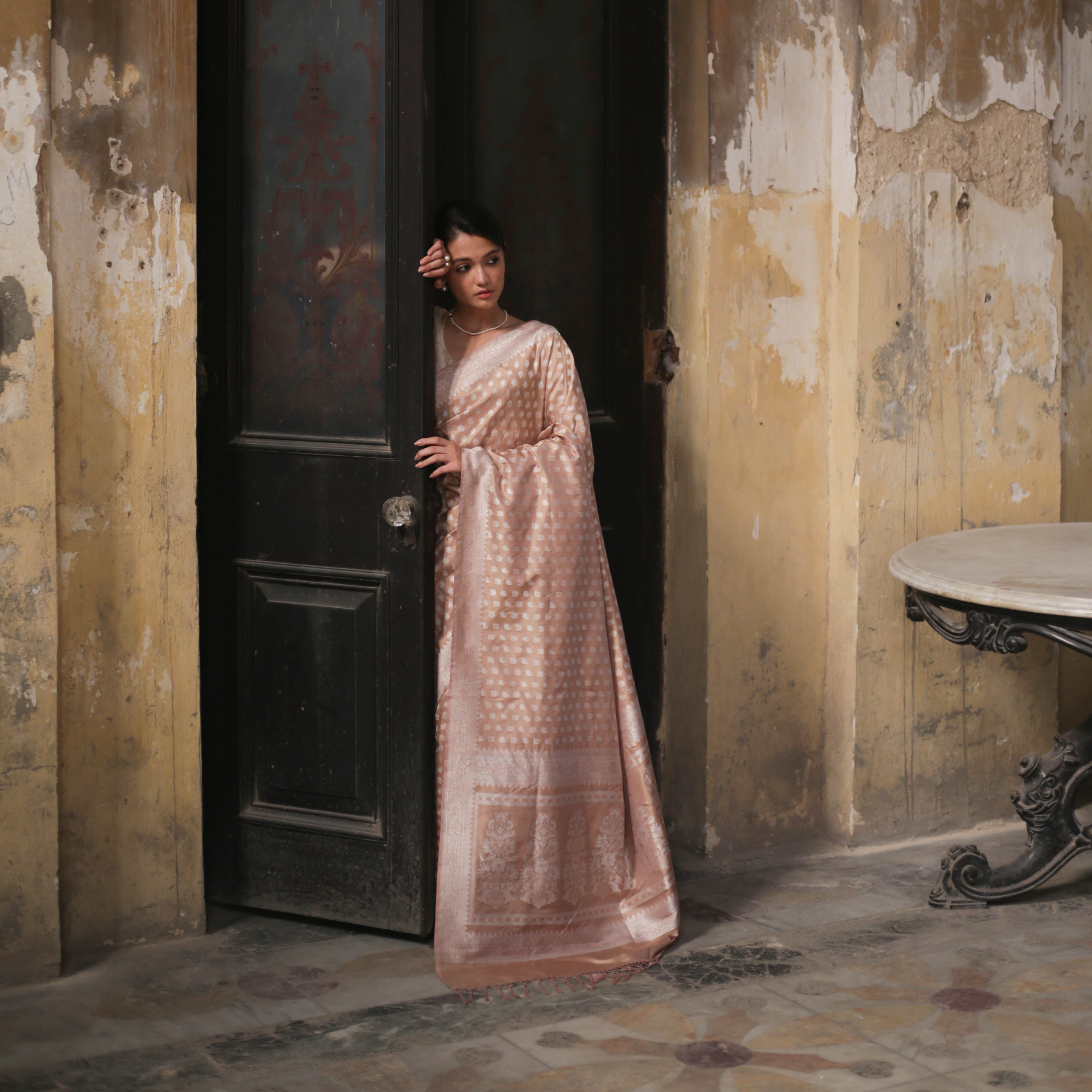 Blush Pink Natural Dyed Baluchari