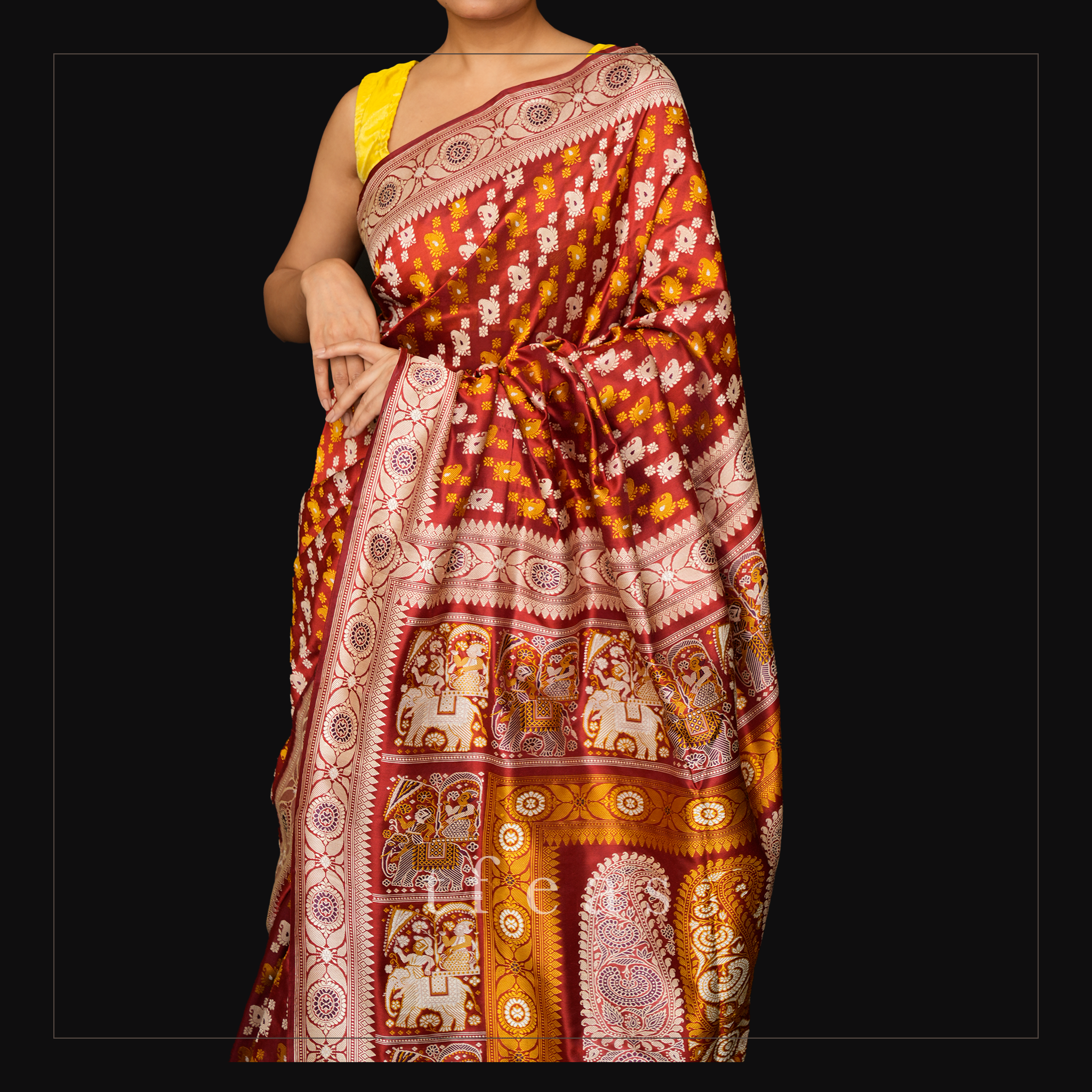 Red Butidar Baluchari from Benaras