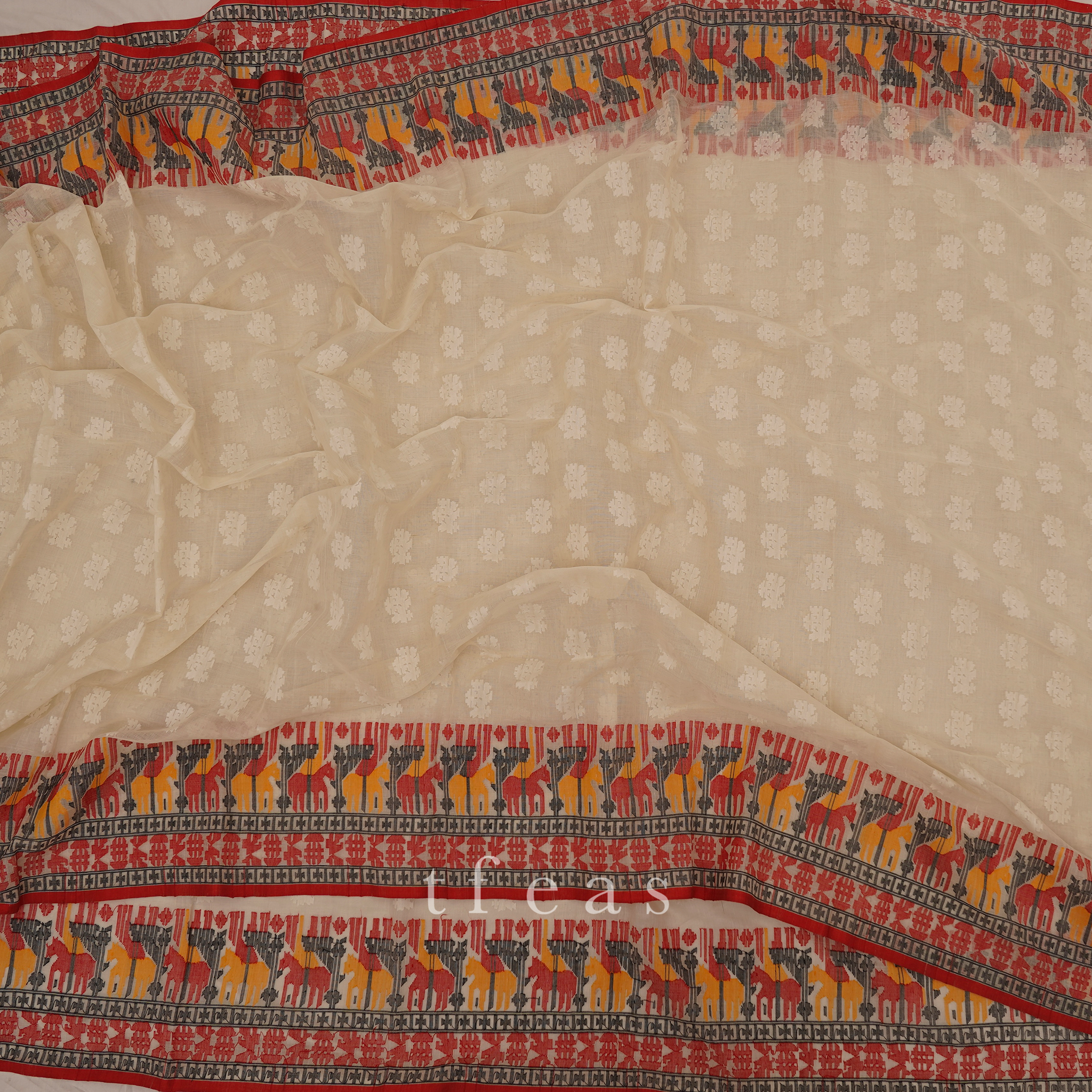 Recreation of a Dhakai Jamdani from the V&A - White