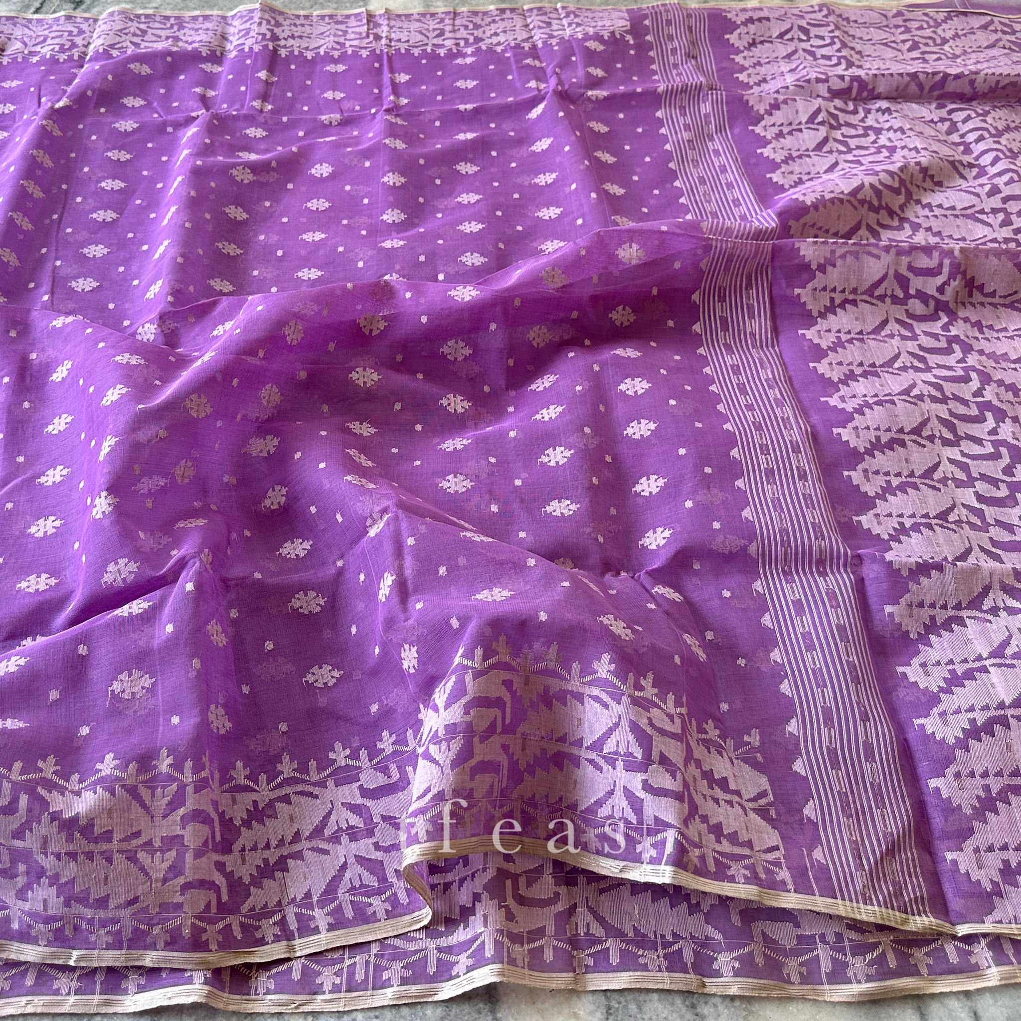 Lavender Dhakai Jamdani