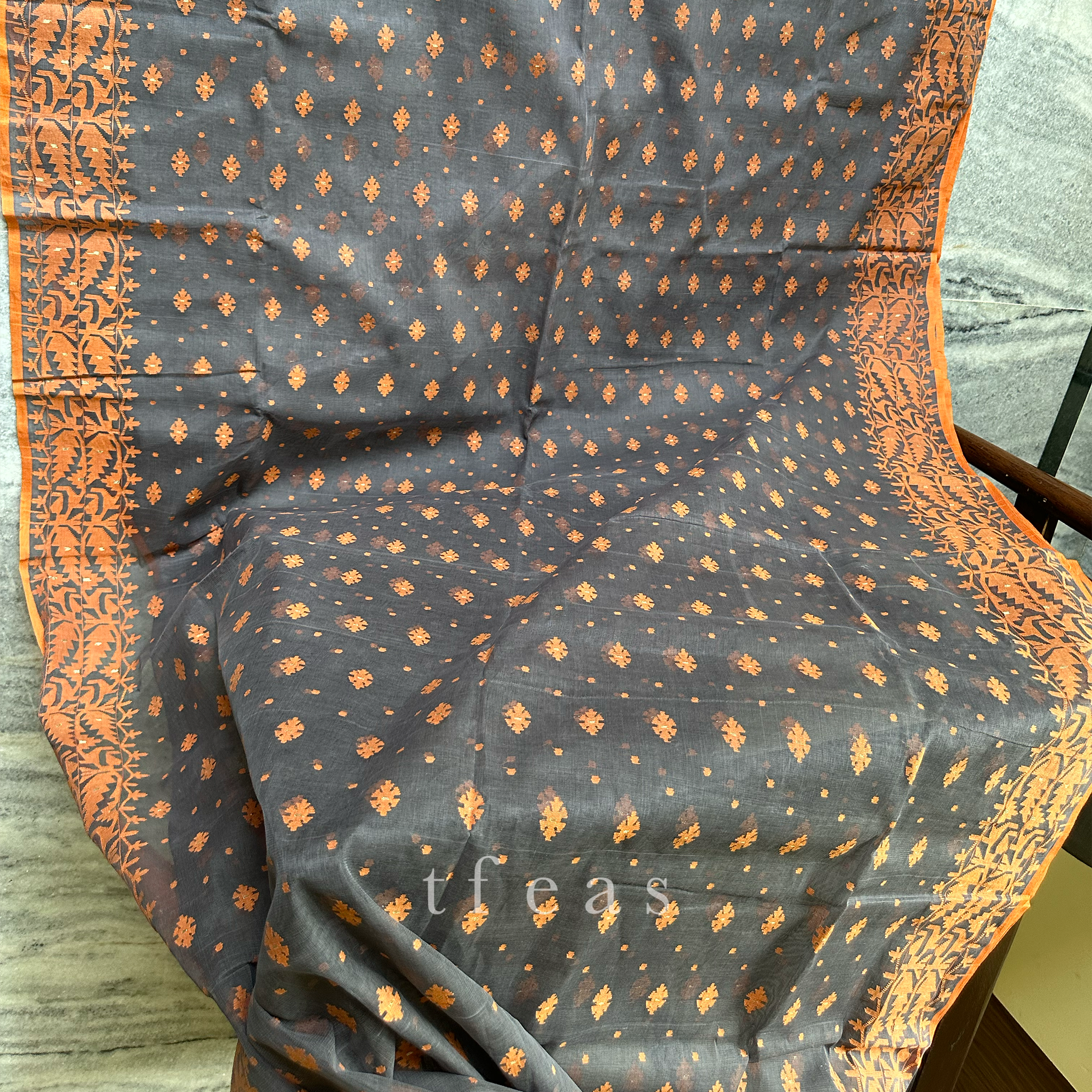Brown and Rust Dhakai Jamdani