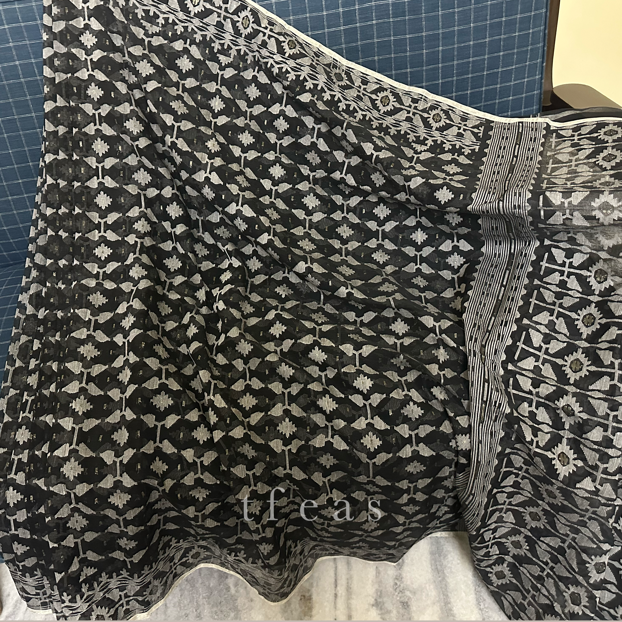 Black Jaal Dhakai Jamdani Saree