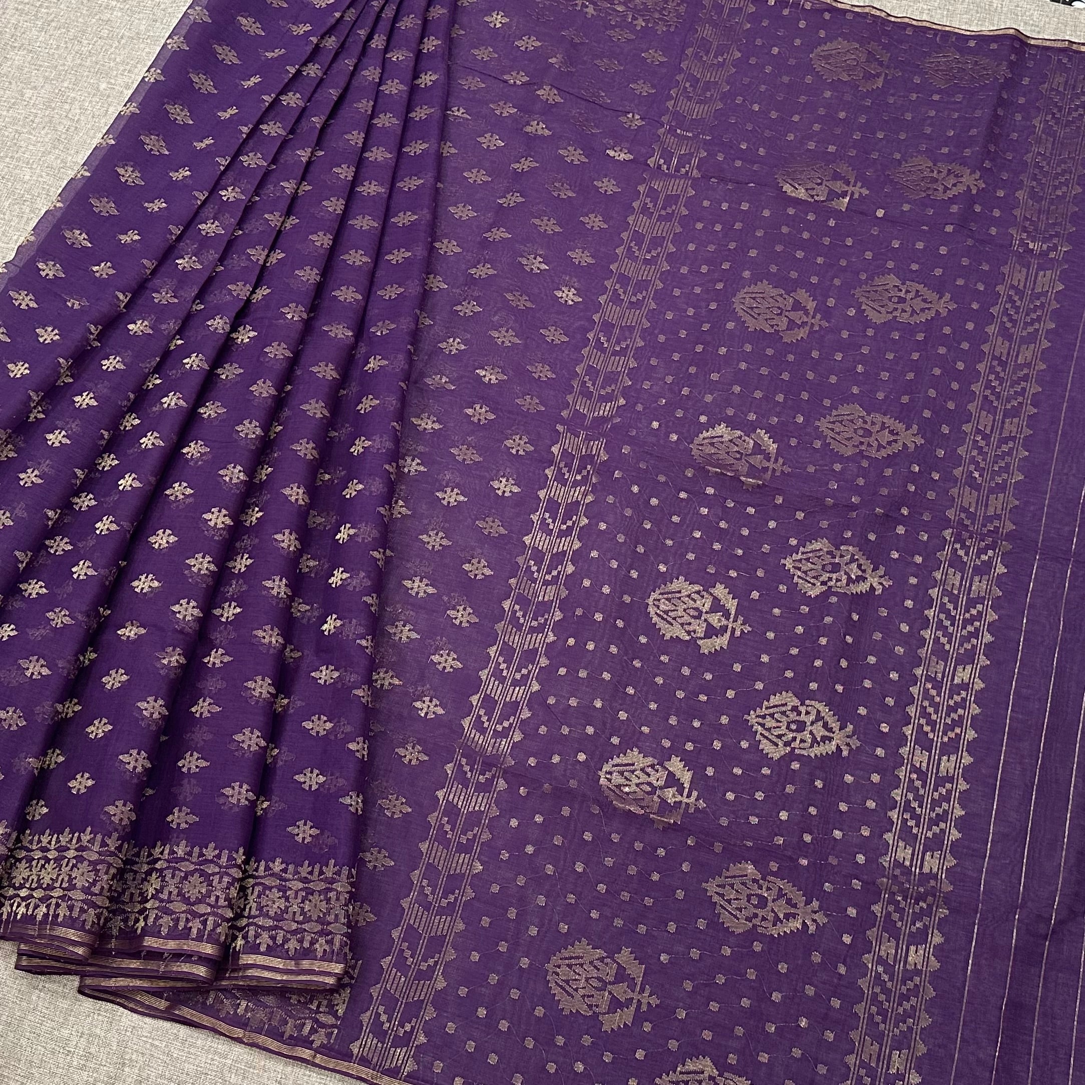 Purple Buti Dhakai Jamdani