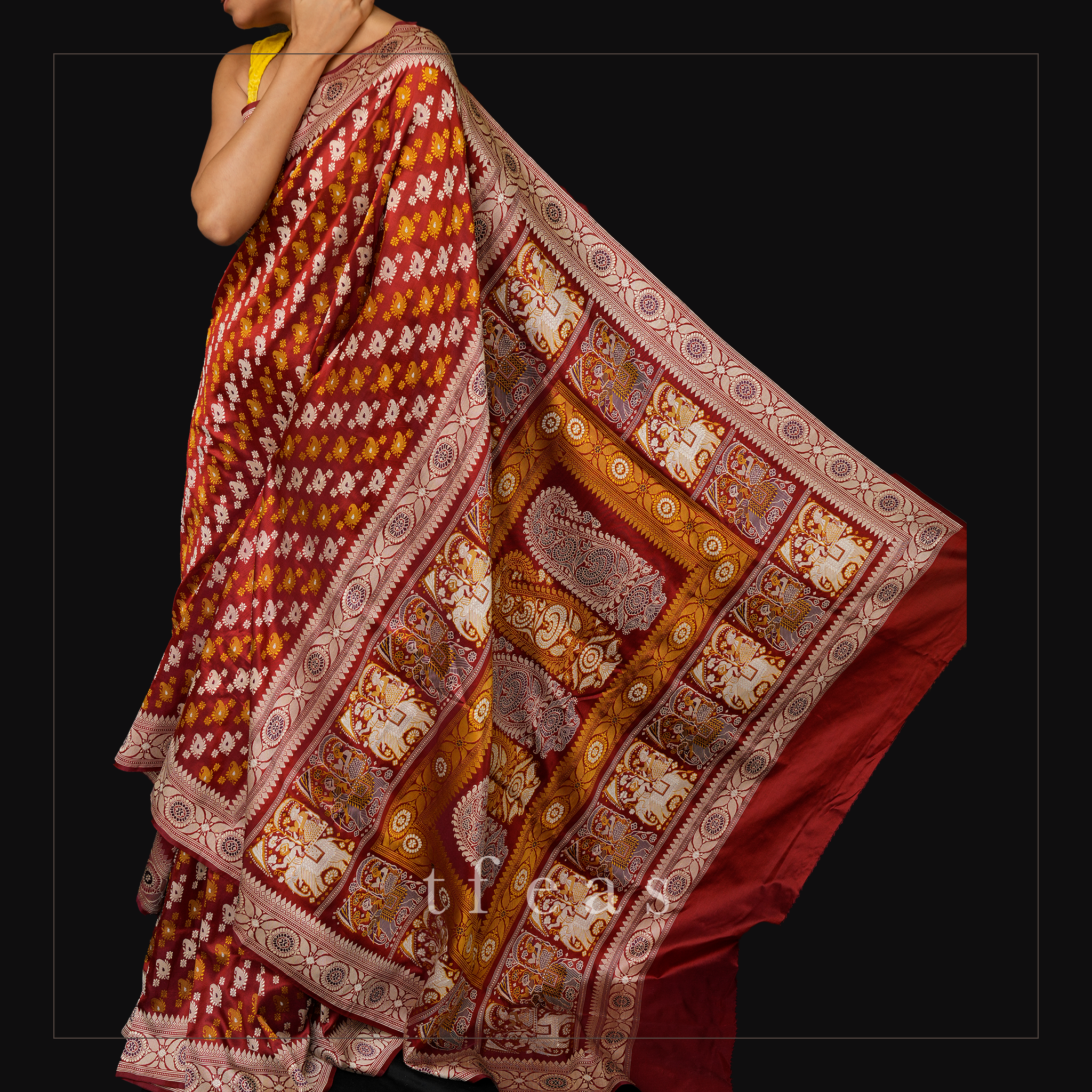 Red Butidar Baluchari from Benaras