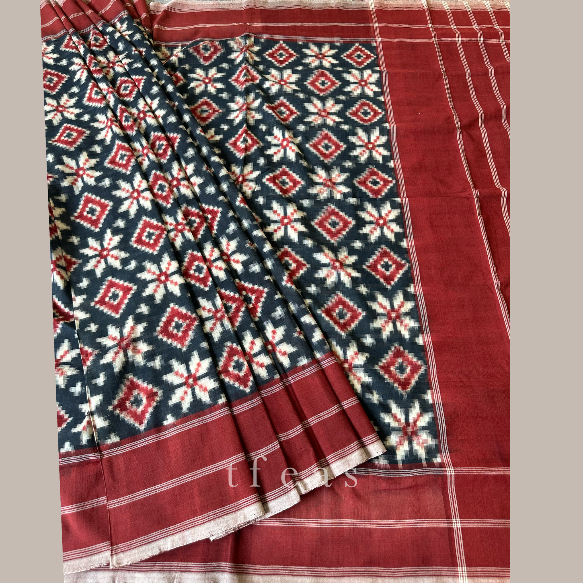 Black and Red Double Ikat