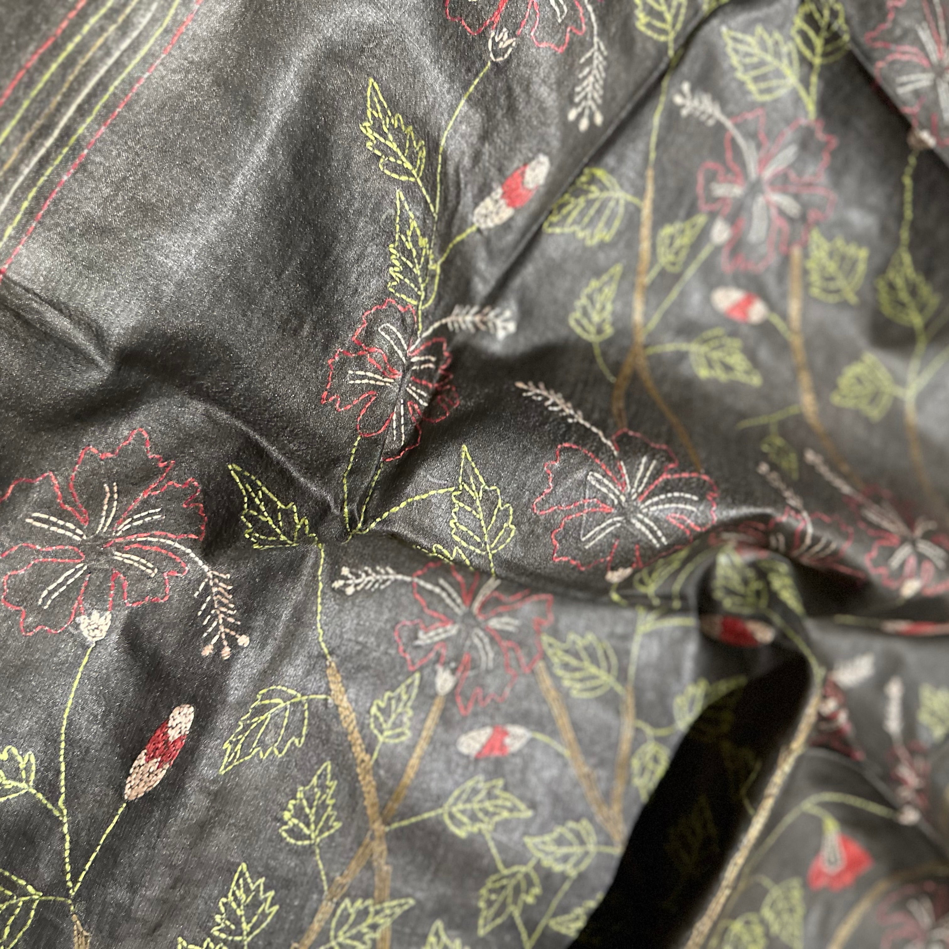Natural Dyed Handwoven Tussar with Kantha