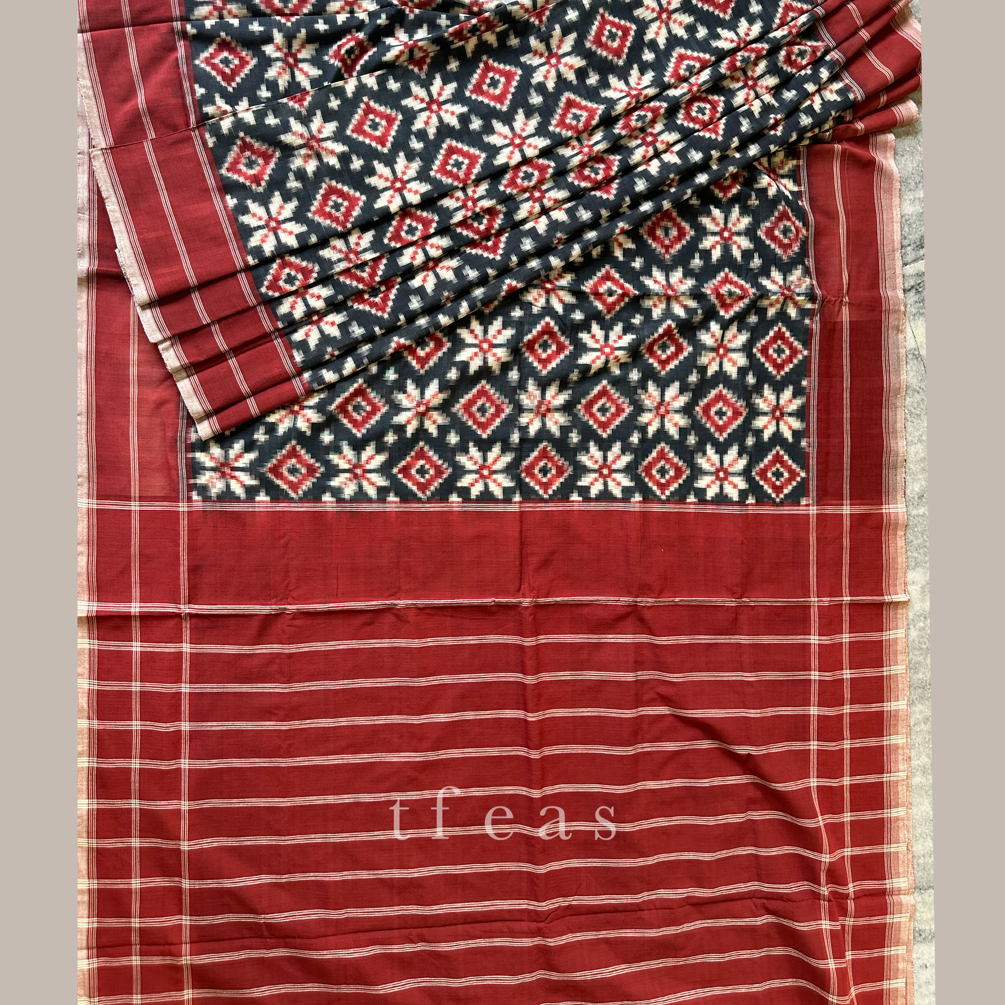 Black and Red Double Ikat