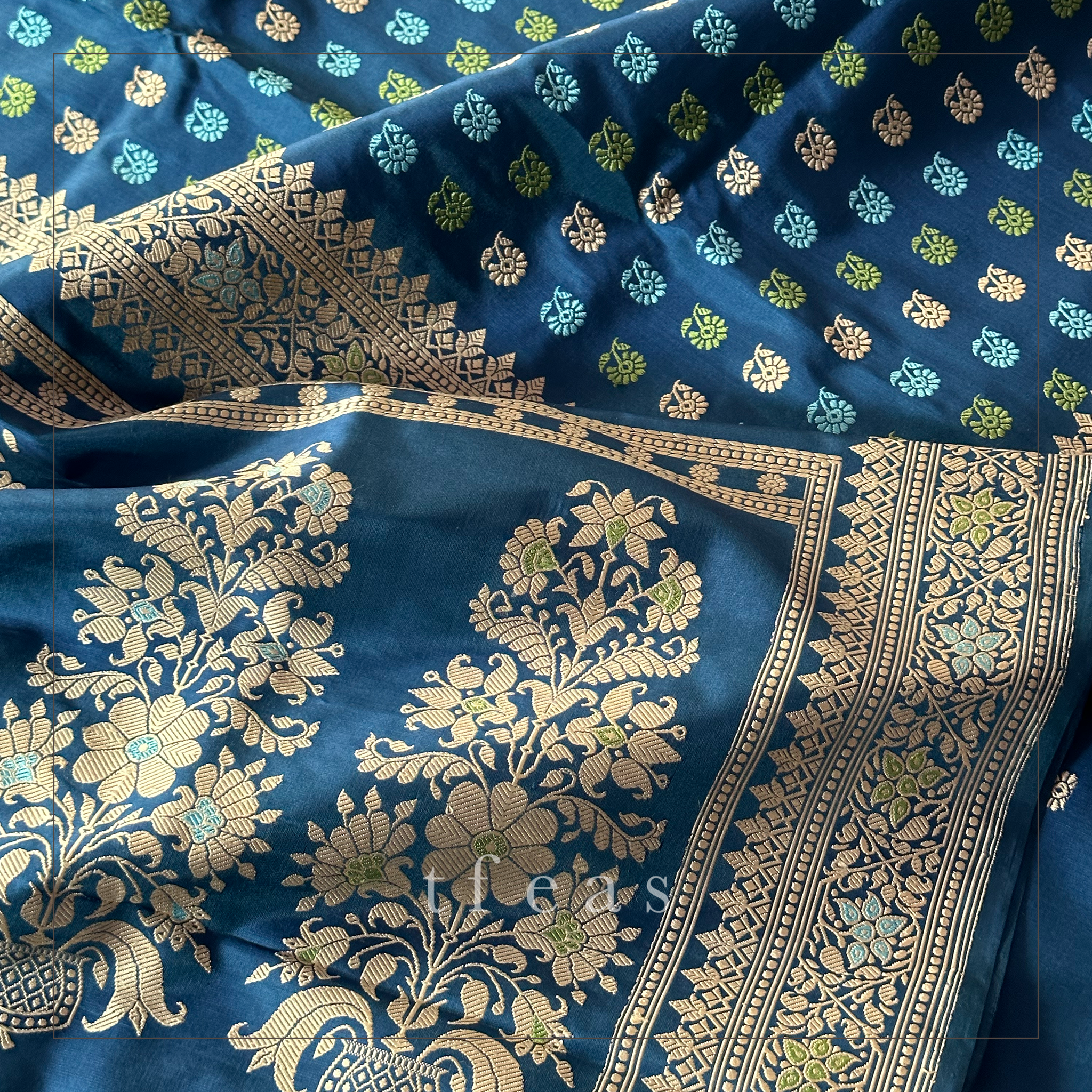 Blue Revival Baluchari Saree