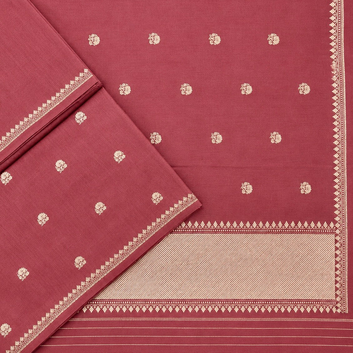 Red Silk Georgette Natural Dyed Benarasi