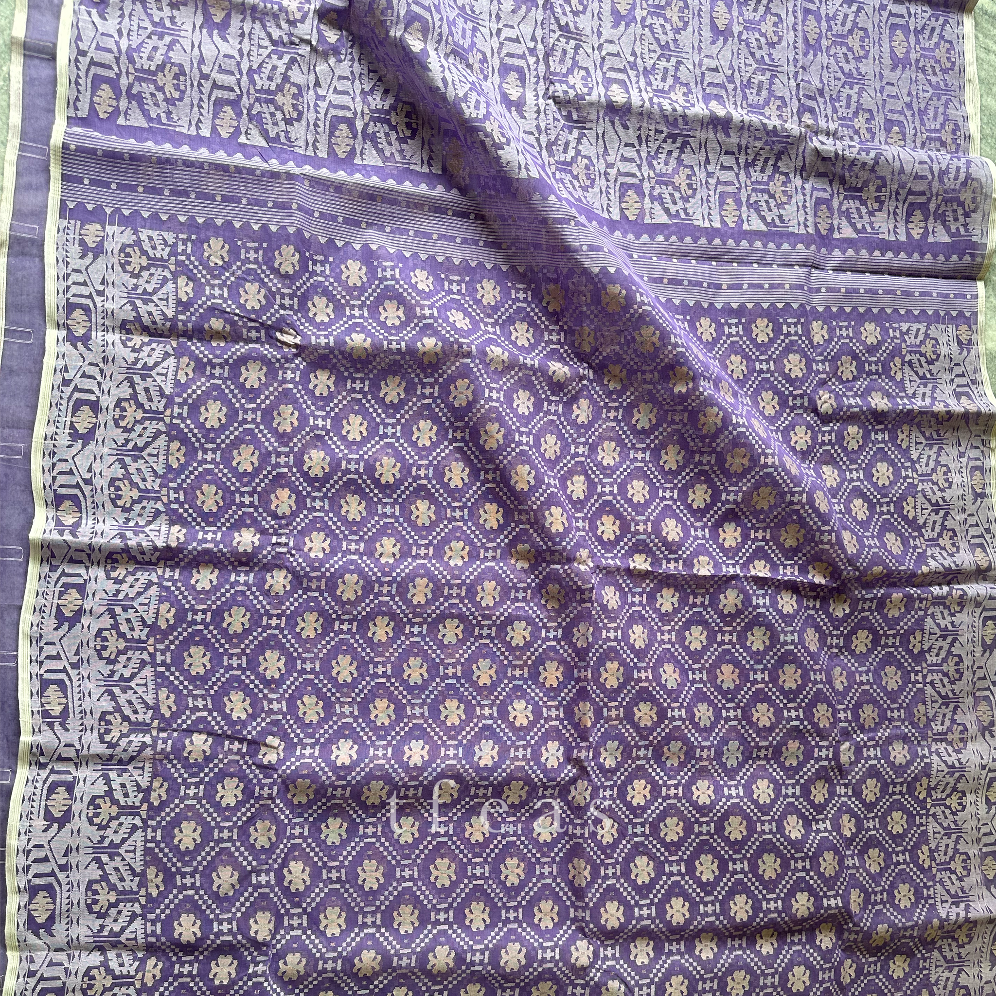Lavender with Beige Dhakai Jamdani